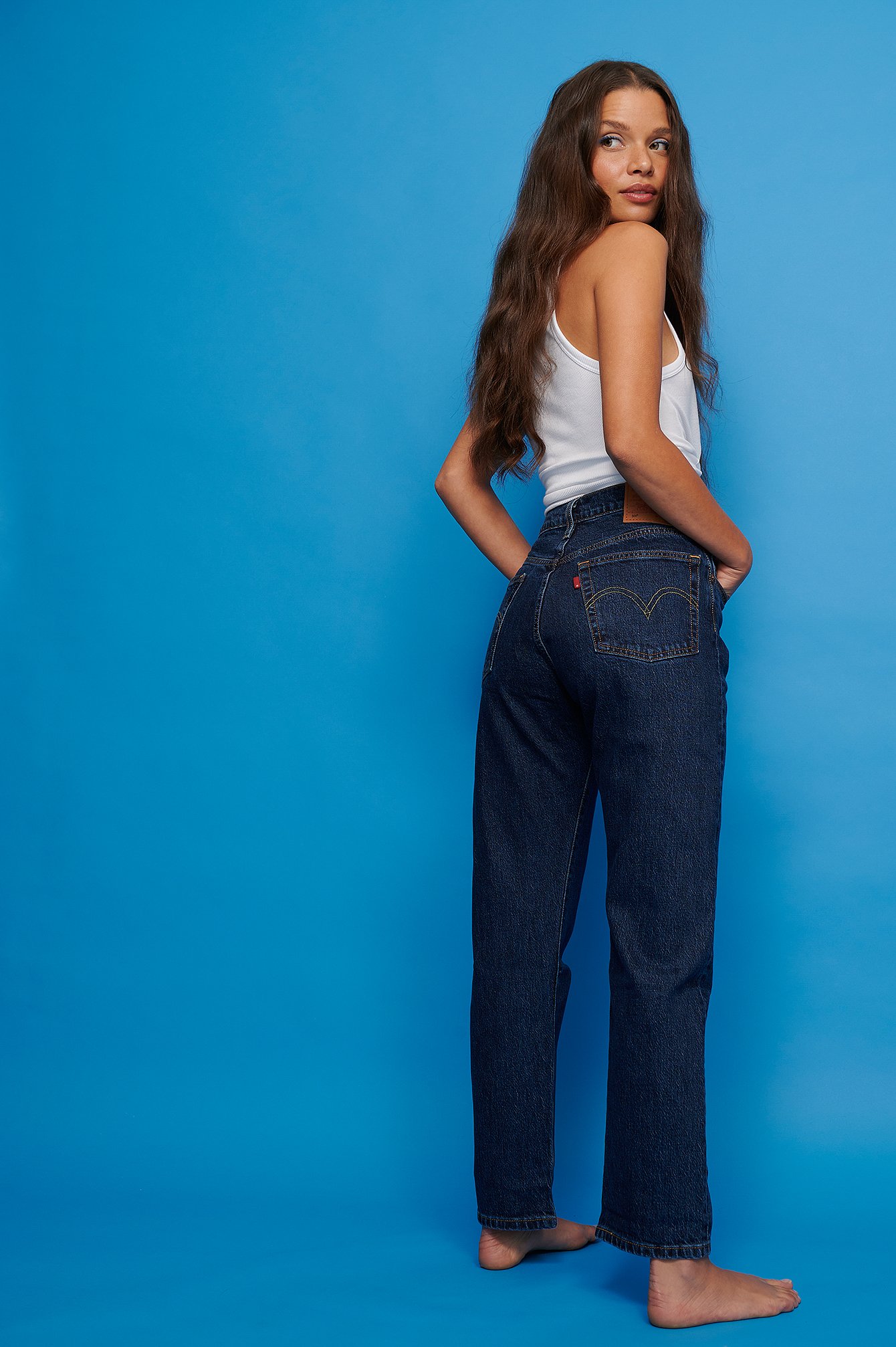 Denim Blue 501 cropped jeans