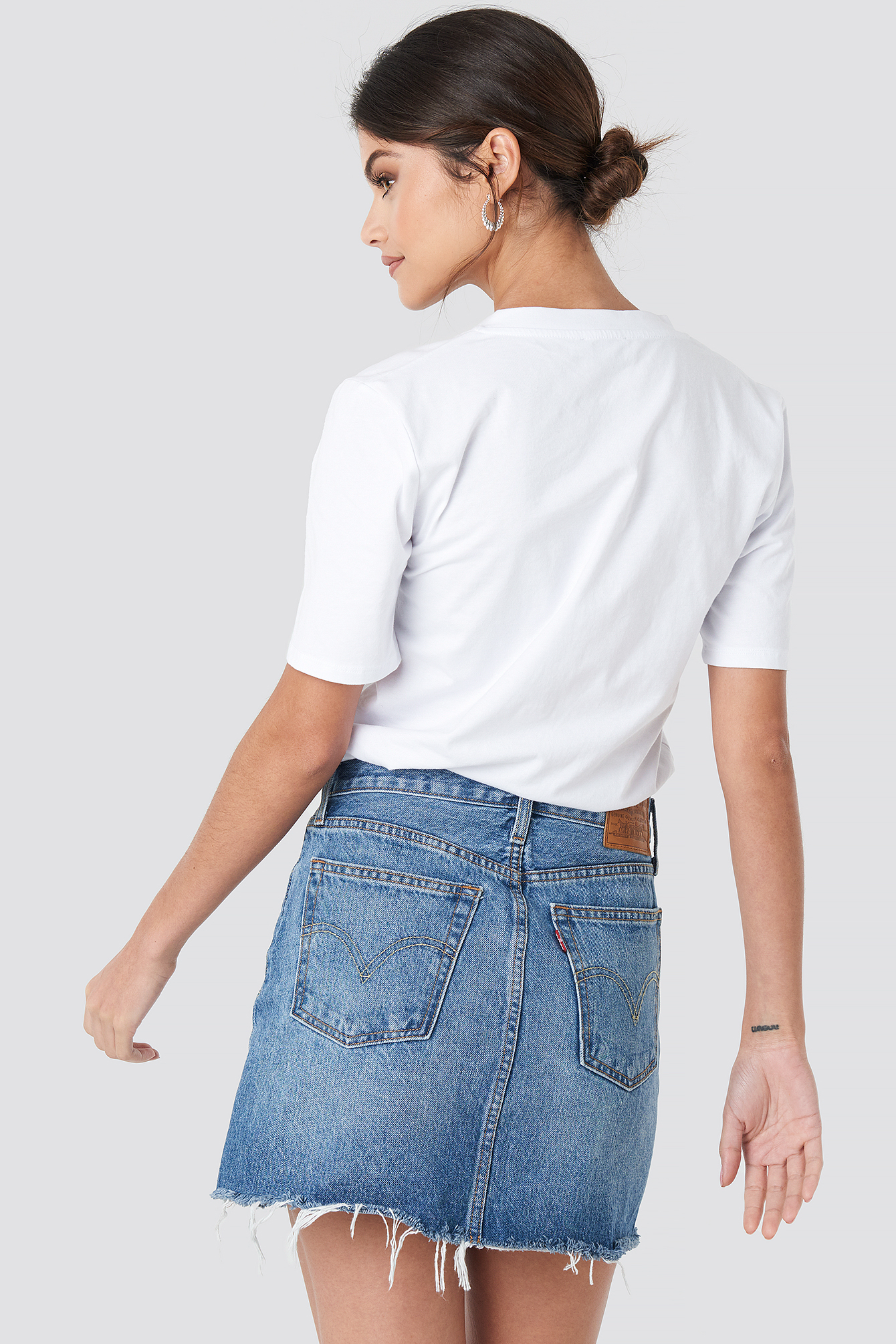 Deconstructed Skirt Med Indigo - Worn In