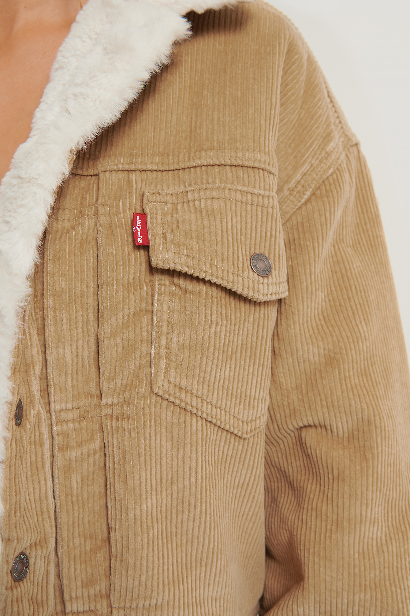 New Heritage Cord Trucker Jacket Beige 