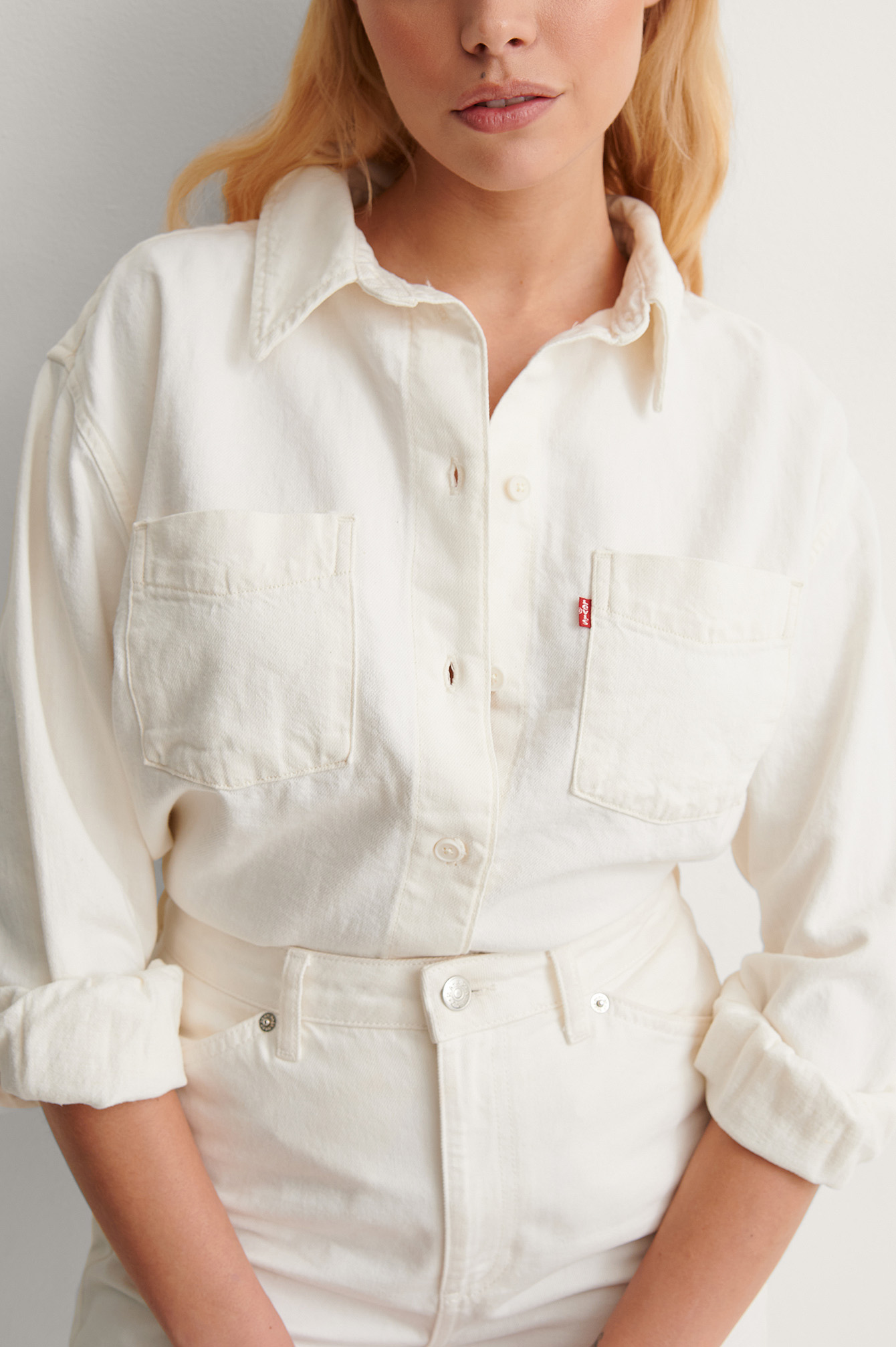 Zoey Pleat Utility Shirt White | na-kd.com