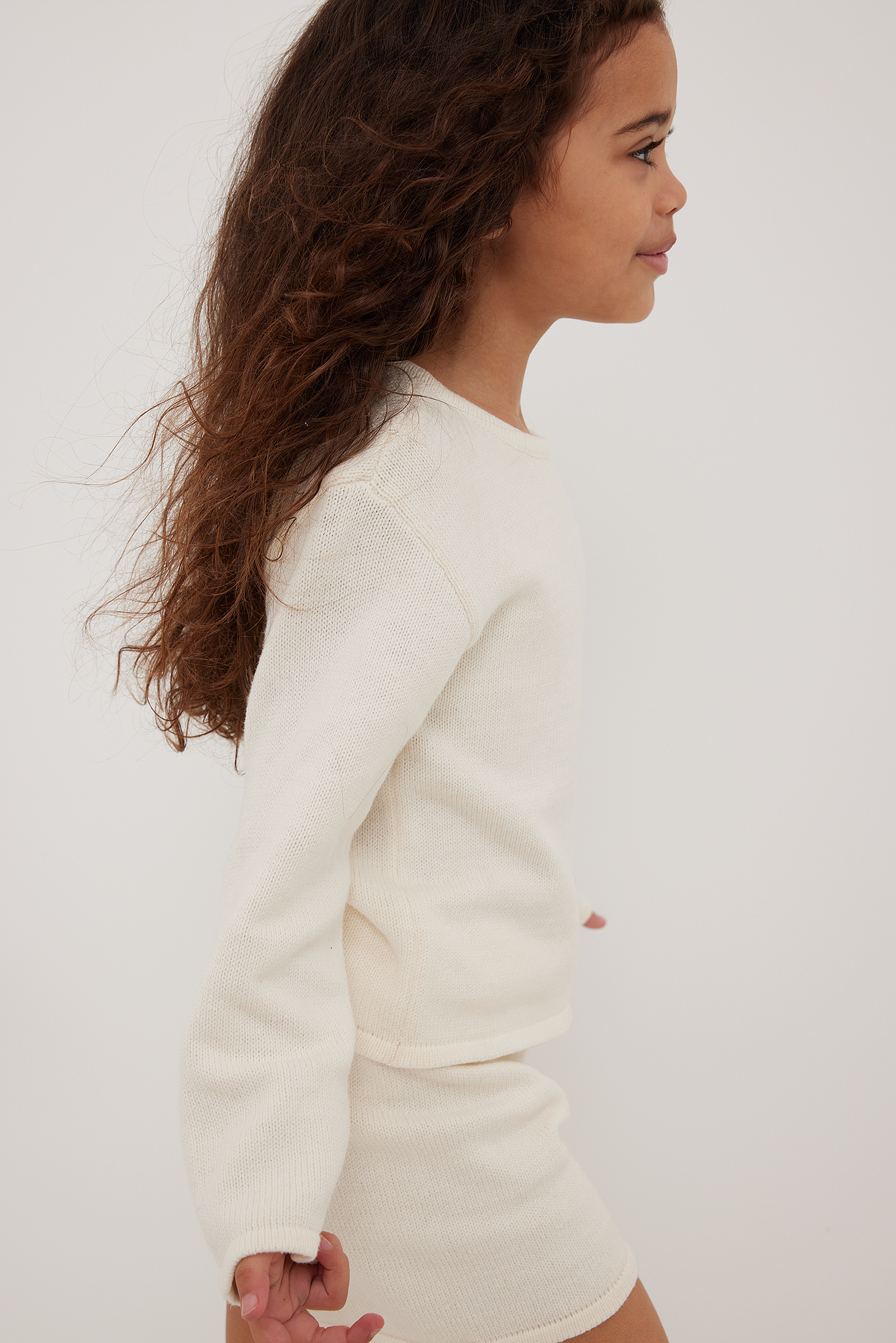 Lojsan Wallin x NA-KD Light Knitted Mini Top - Offwhite