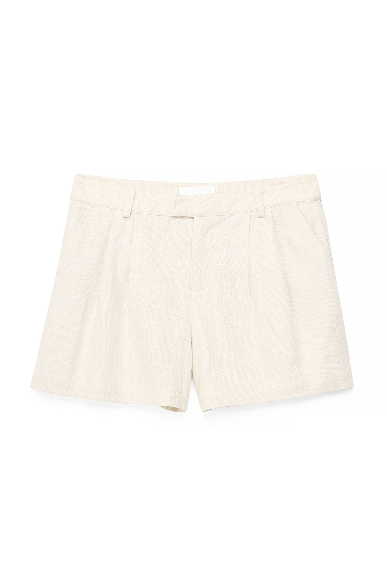 Beige Minishorts i linneblandning