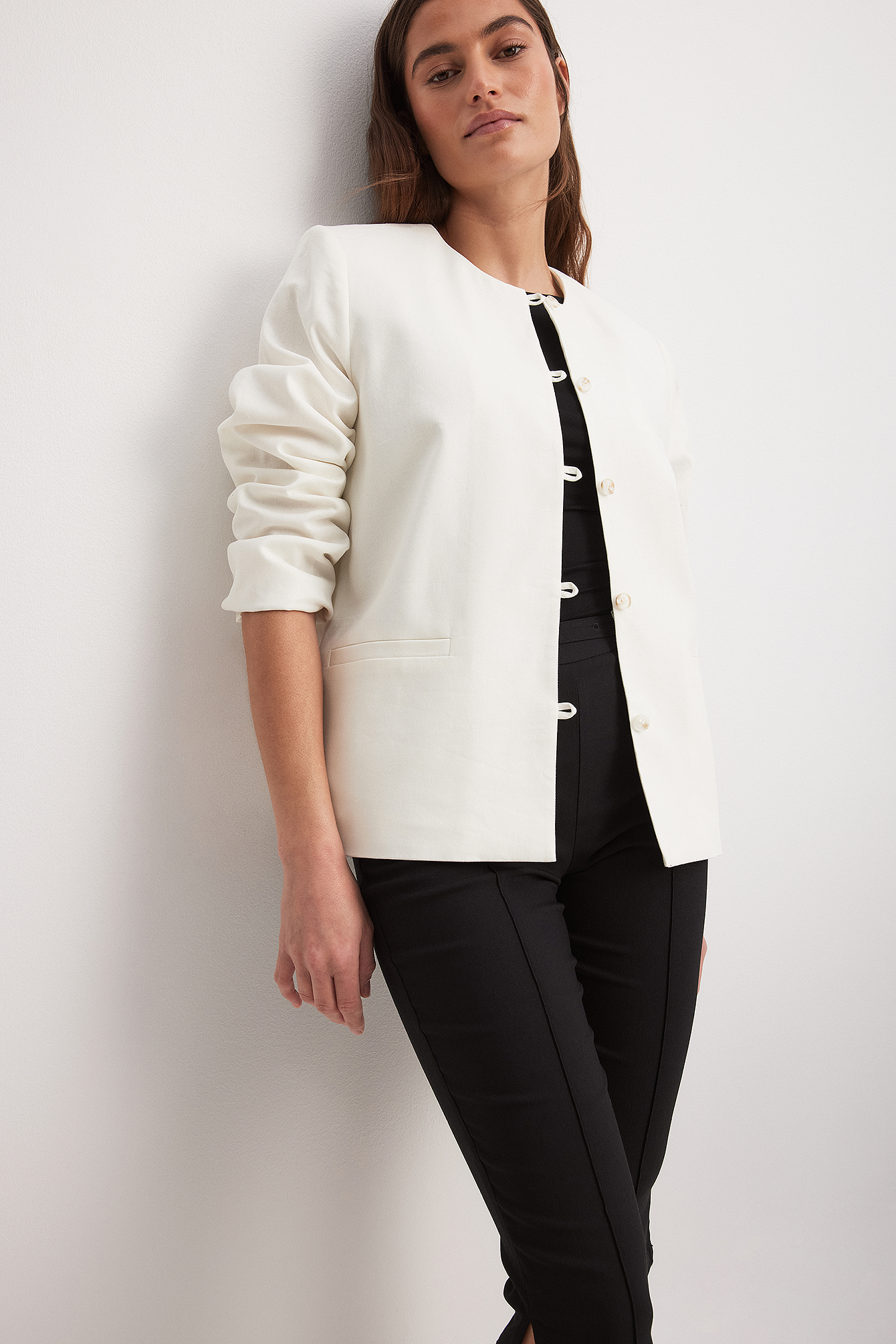 Claire Rose x NA-KD Linen Blazer - Vêtements en lin - OffBlanc - EU 38 - NA-KD / NAKD