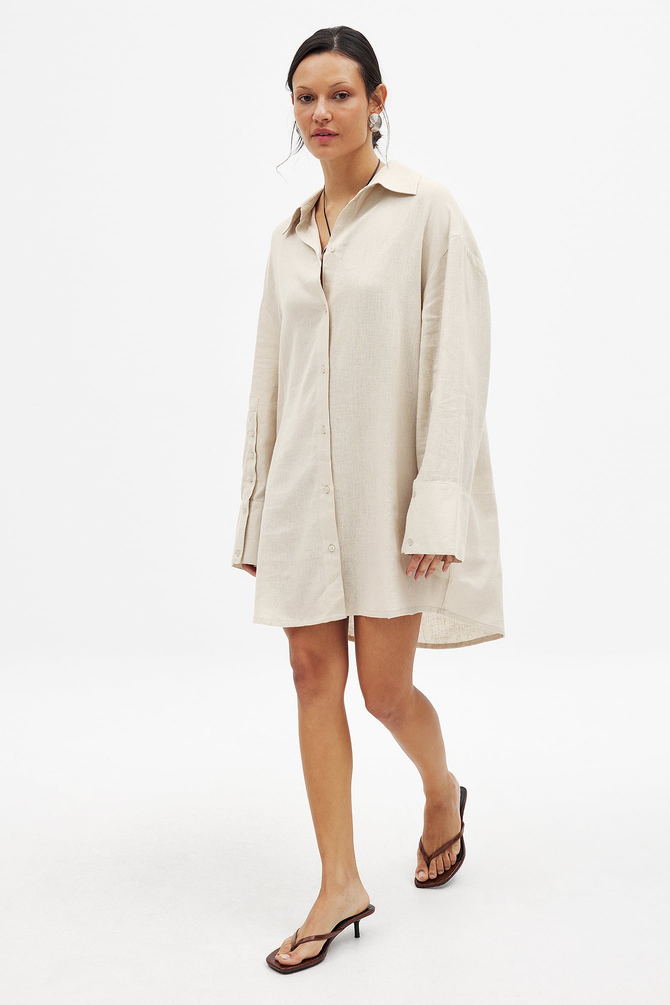 Womens Beige Shirt Dresses | NA-KD