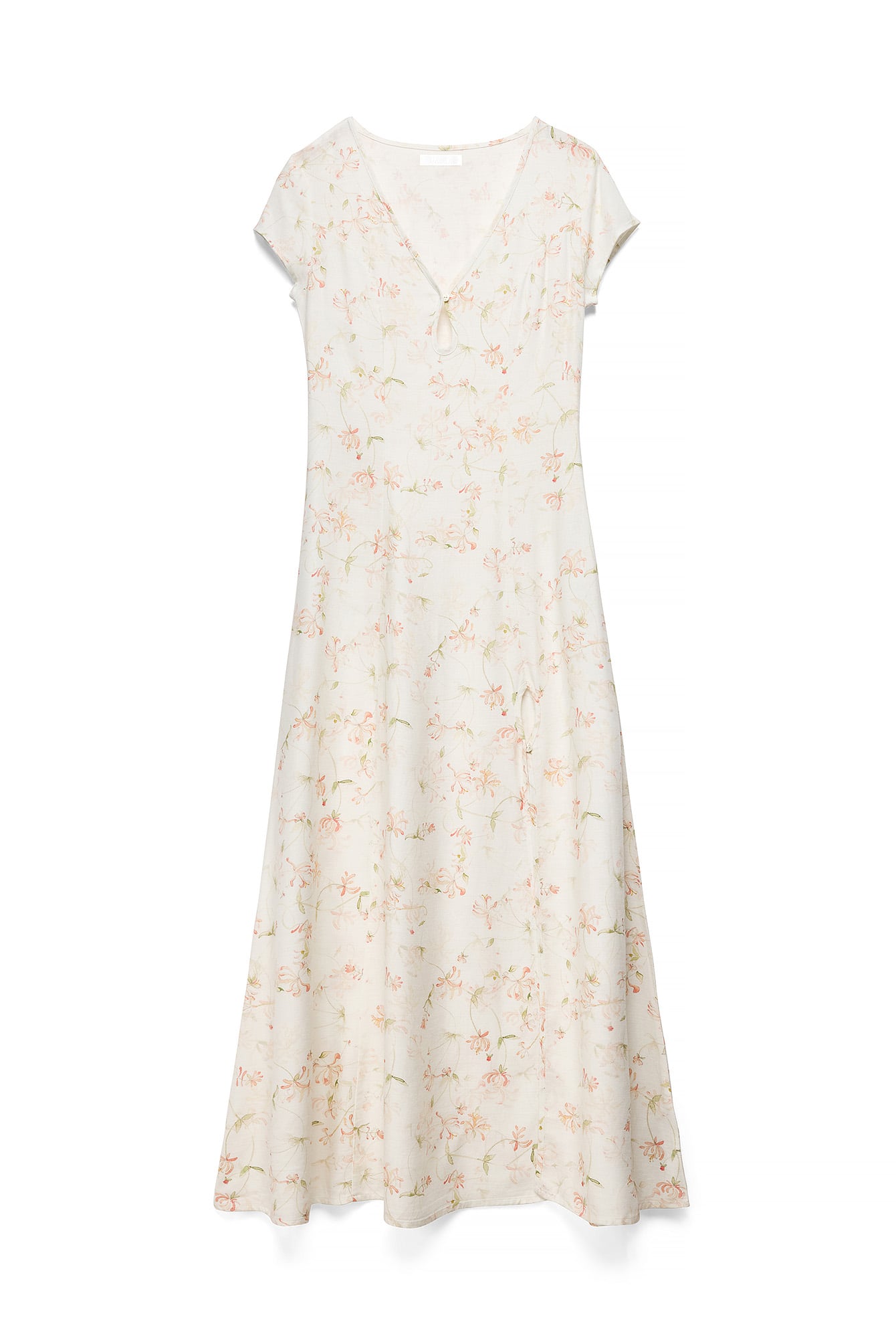 All Over Print Linen Blend Printed Maxi Dress