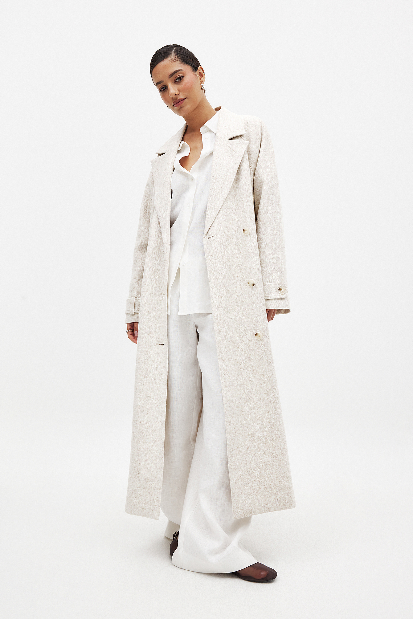 NA-KD Trenchcoat aus Leinenmischung - Trenchcoats - Beige - EU 32 - NA-KD / NAKD