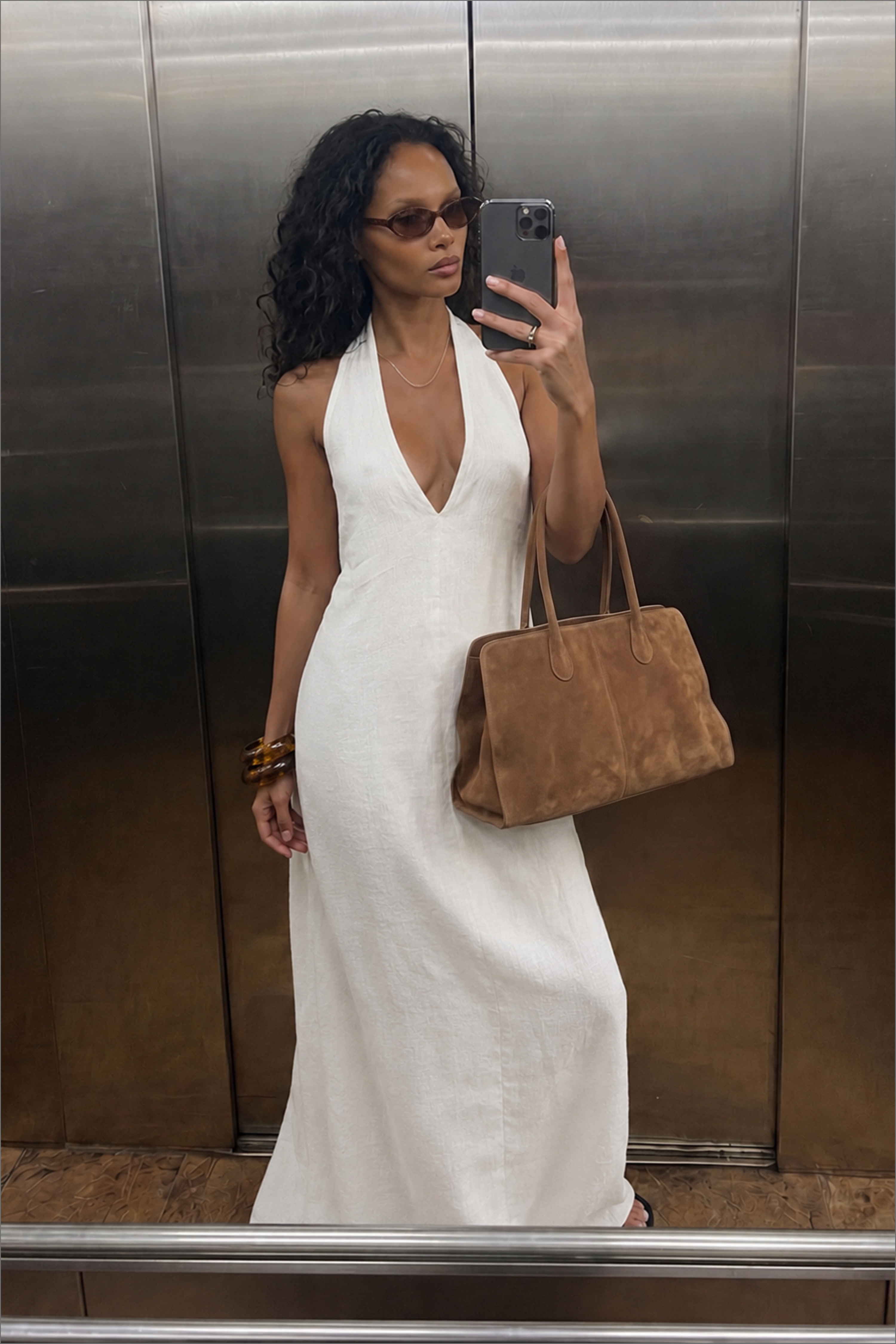 Premium Selection Linen Scoop Neck Maxi Dress - Linen Dresses - Offwhite - 44 - NA-KD / NAKD