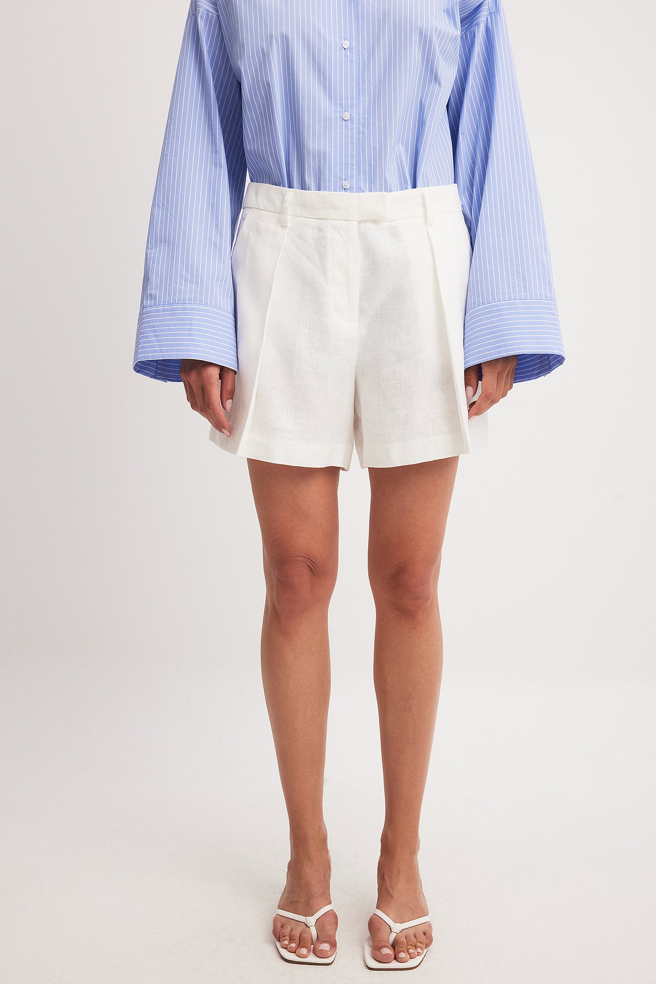 NA-KD Short large en lin - Vêtements en lin - OffBlanc - EU 44 - NA-KD / NAKD