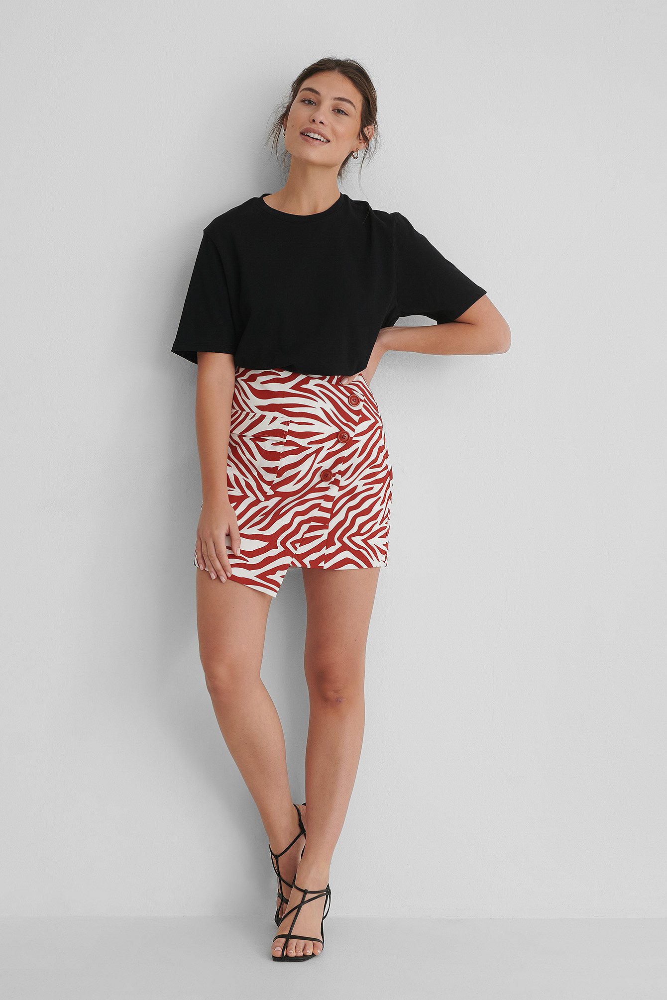 Zebra Asymmetric Mini Skirt