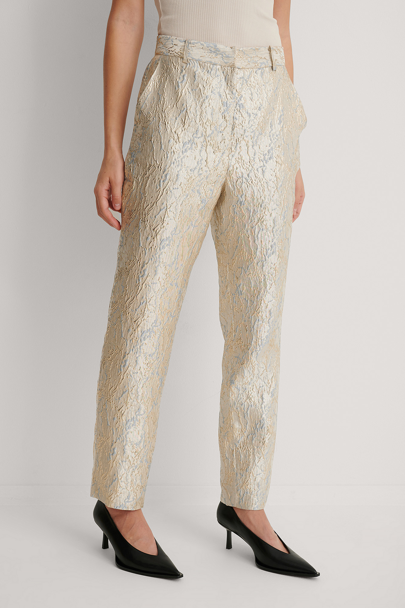 Straight Pattern Suit Pants Gold | na-kd.com