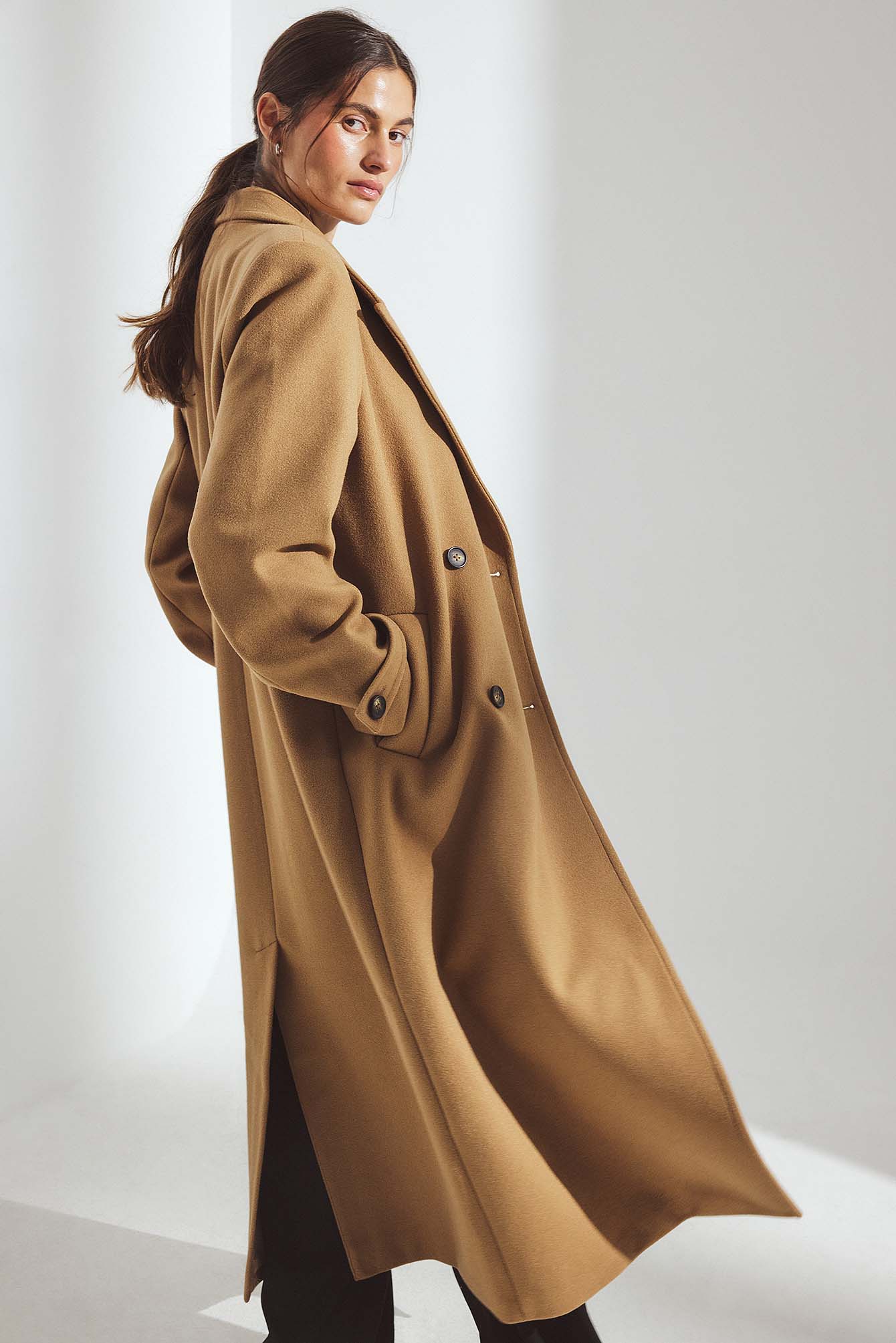 NA-KD Long Coat - Coats - Beige - EU 42 - NA-KD / NAKD