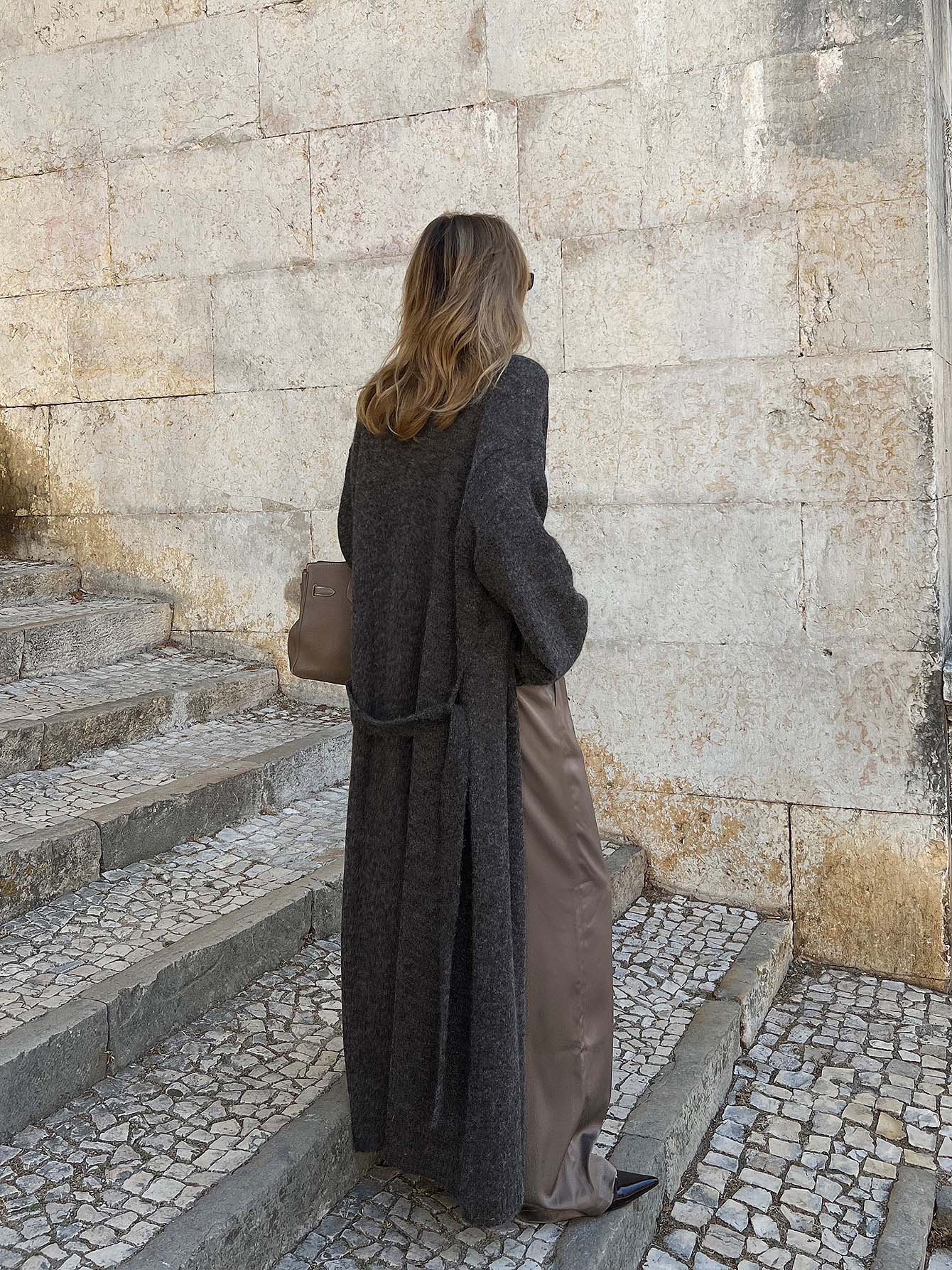 Long Knitted Cardigan Brown | NA-KD