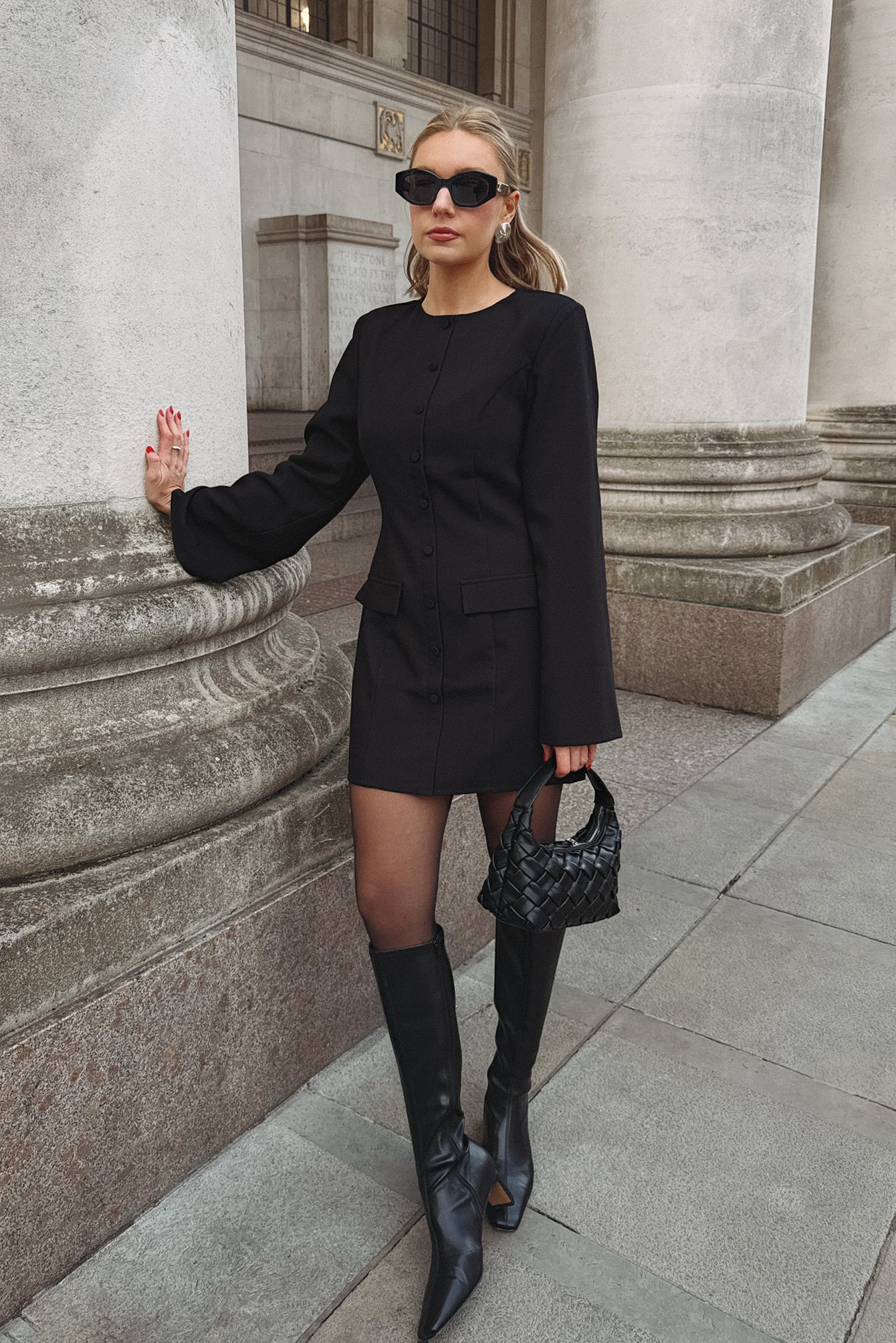 Long sleeve buttoned dress
