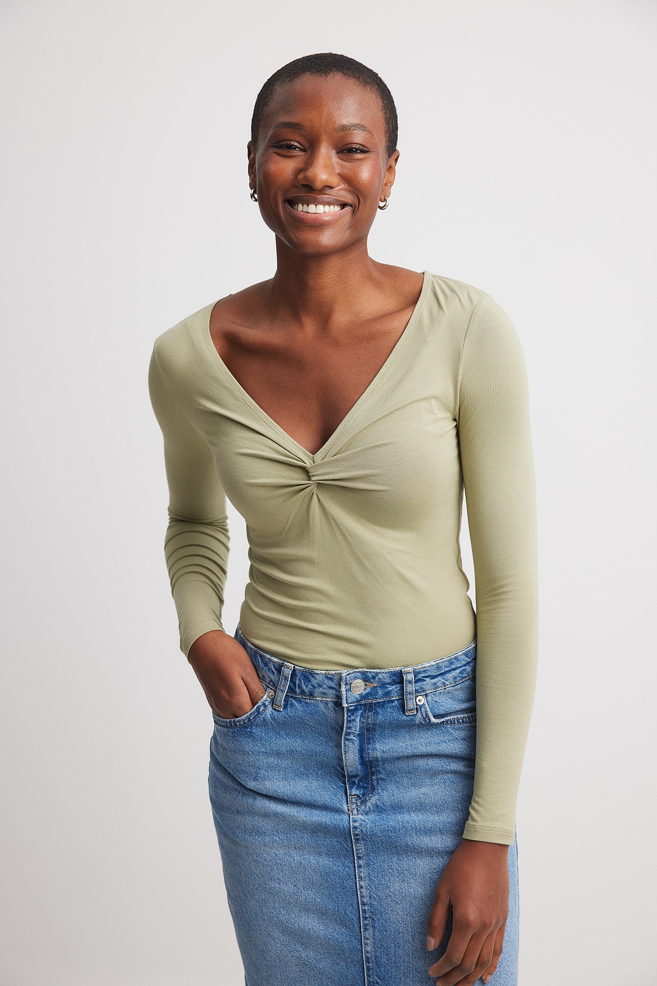 Vintage blue long sleeve jersey top main image 0