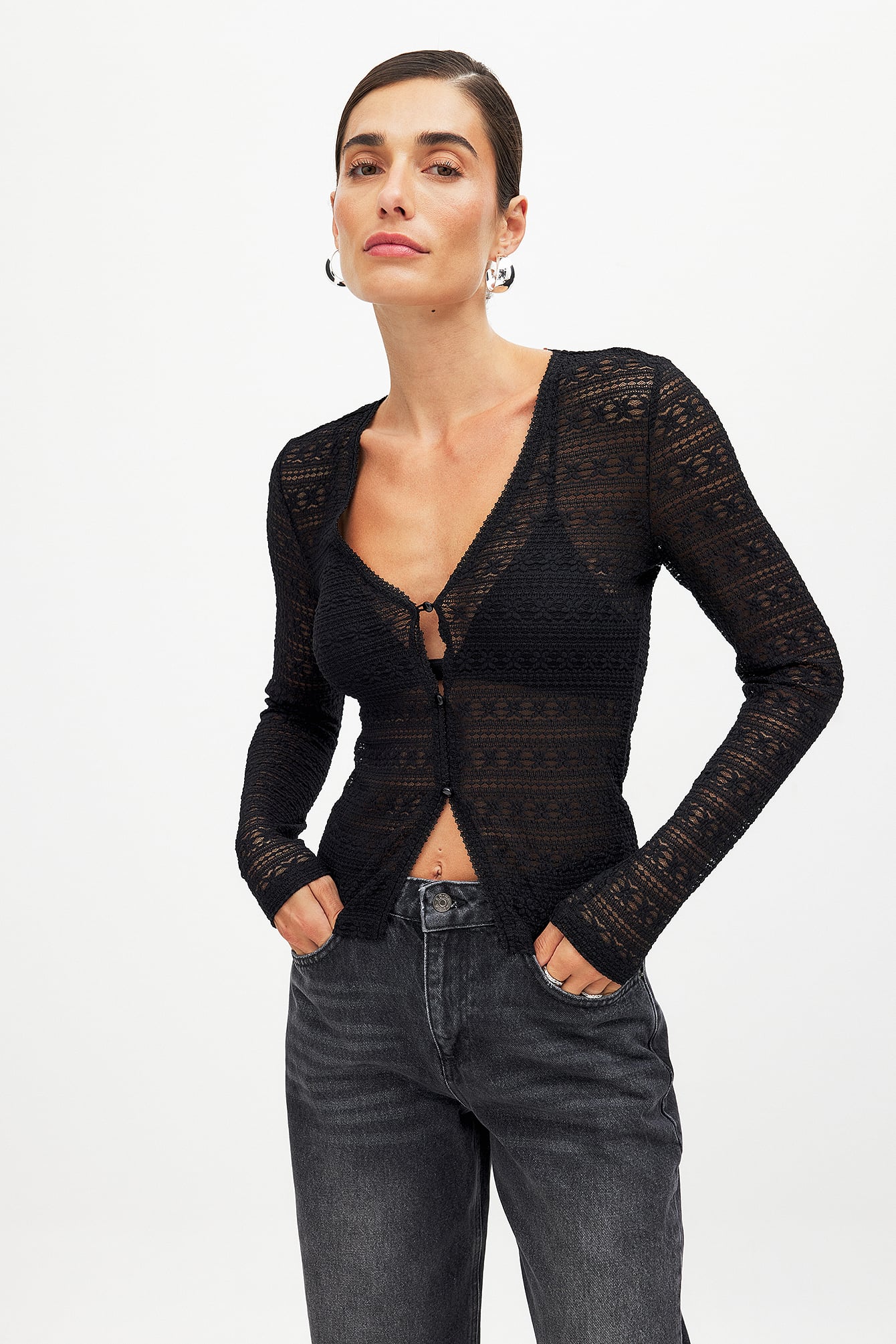 Lace long sleeve top