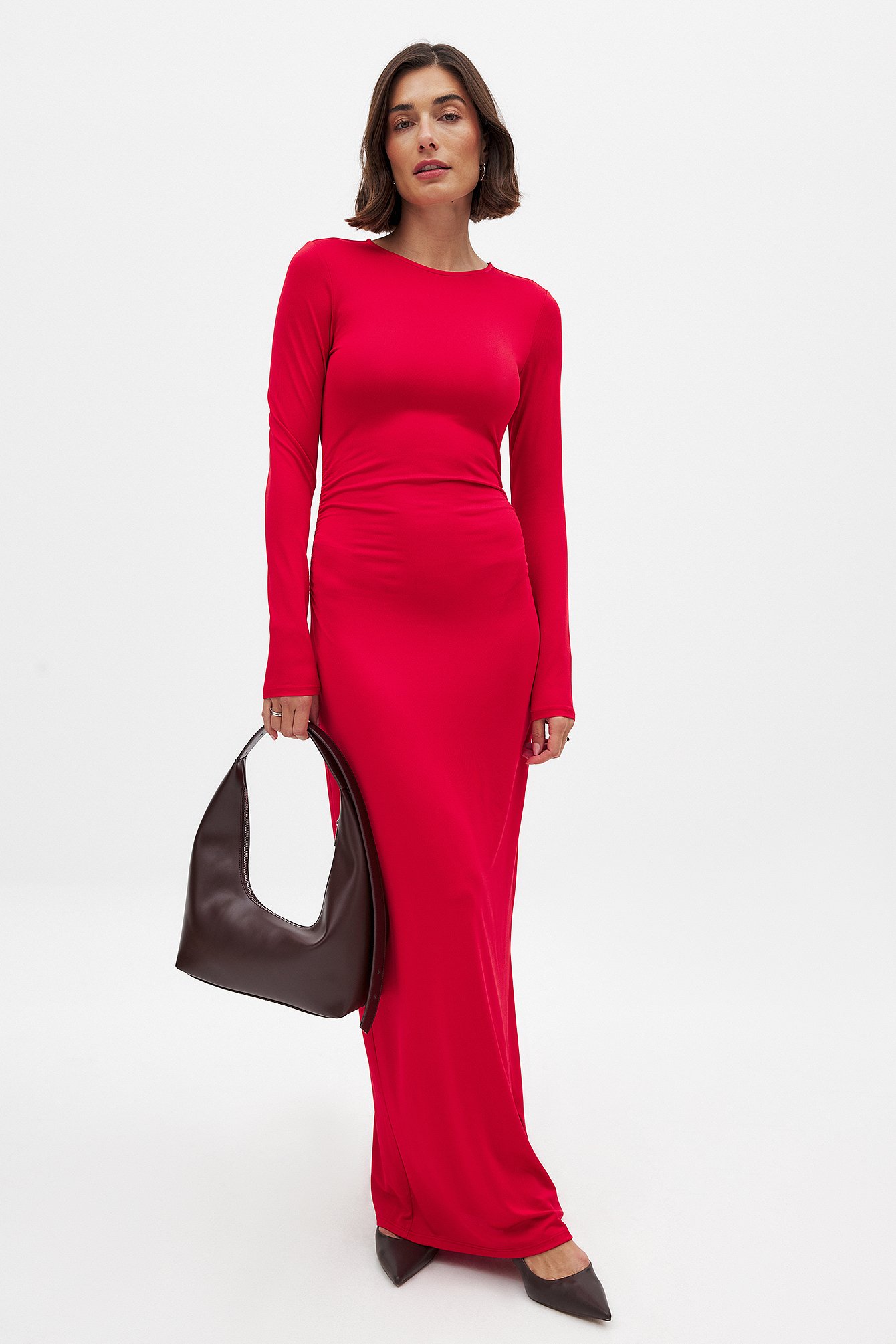Long Sleeve Maxi Dress Red | NA-KD Long Sleeve Maxi Dress Red | NA-KD