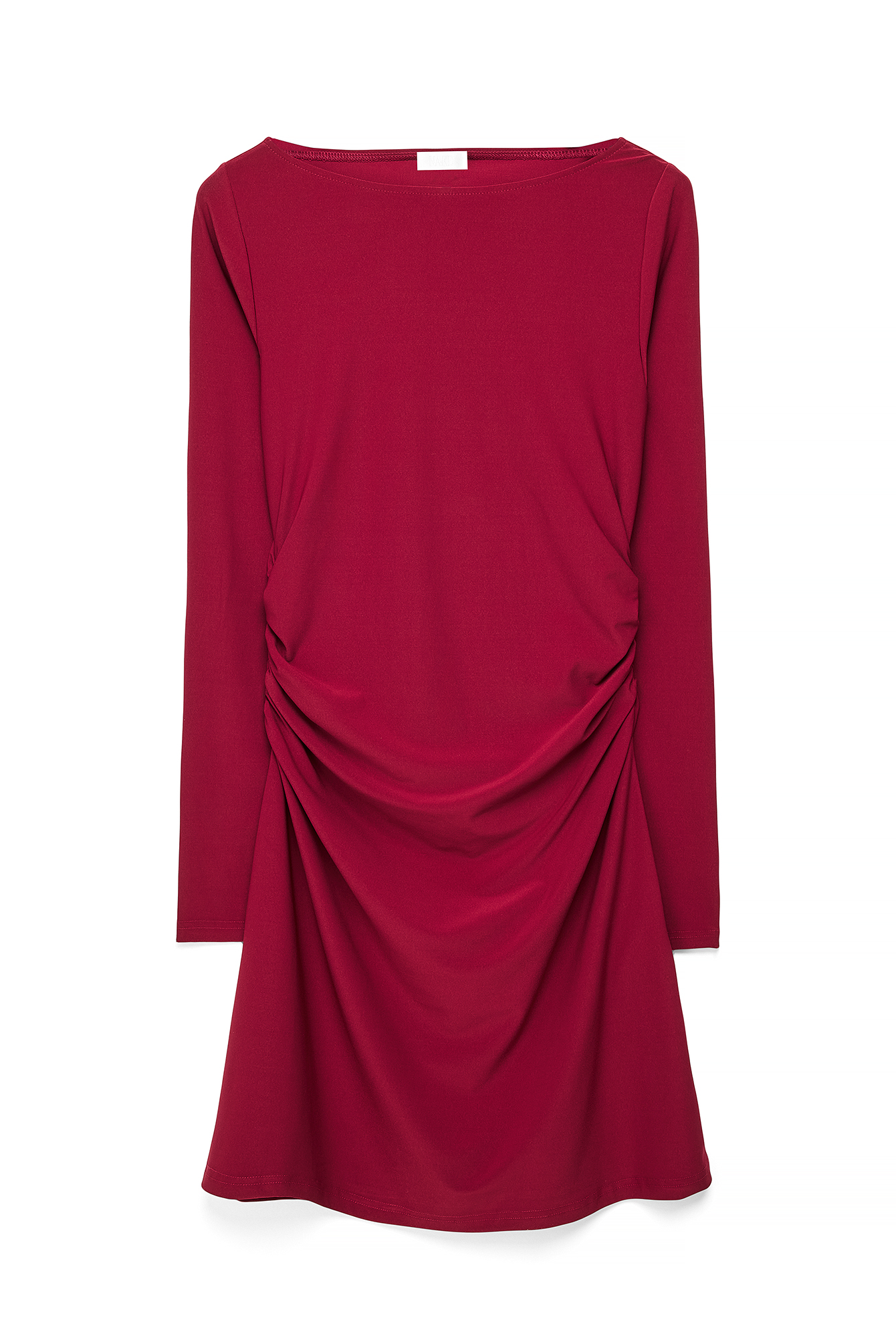 open lace back dress Rent NA-KD Gathered Sleeve Mini Dress In Red Linen