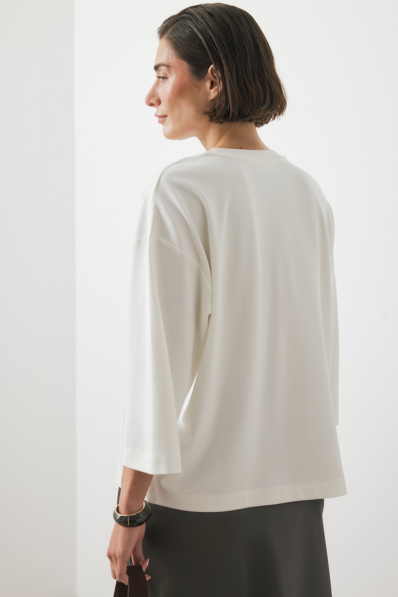 NA-KD Long Sleeve Tee - Basic Tops - White - XL (EU 46) - NA-KD / NAKD