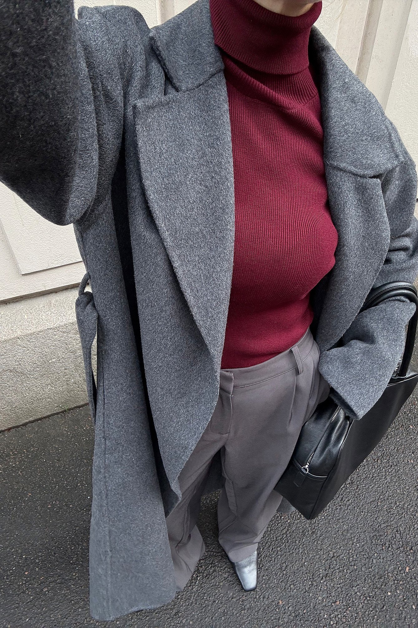 NA-KD Long Sleeve Turtleneck Ribbed Knitted Top - Turtlenecks - Burgundy - XS (EU 32) - NA-KD / NAKD