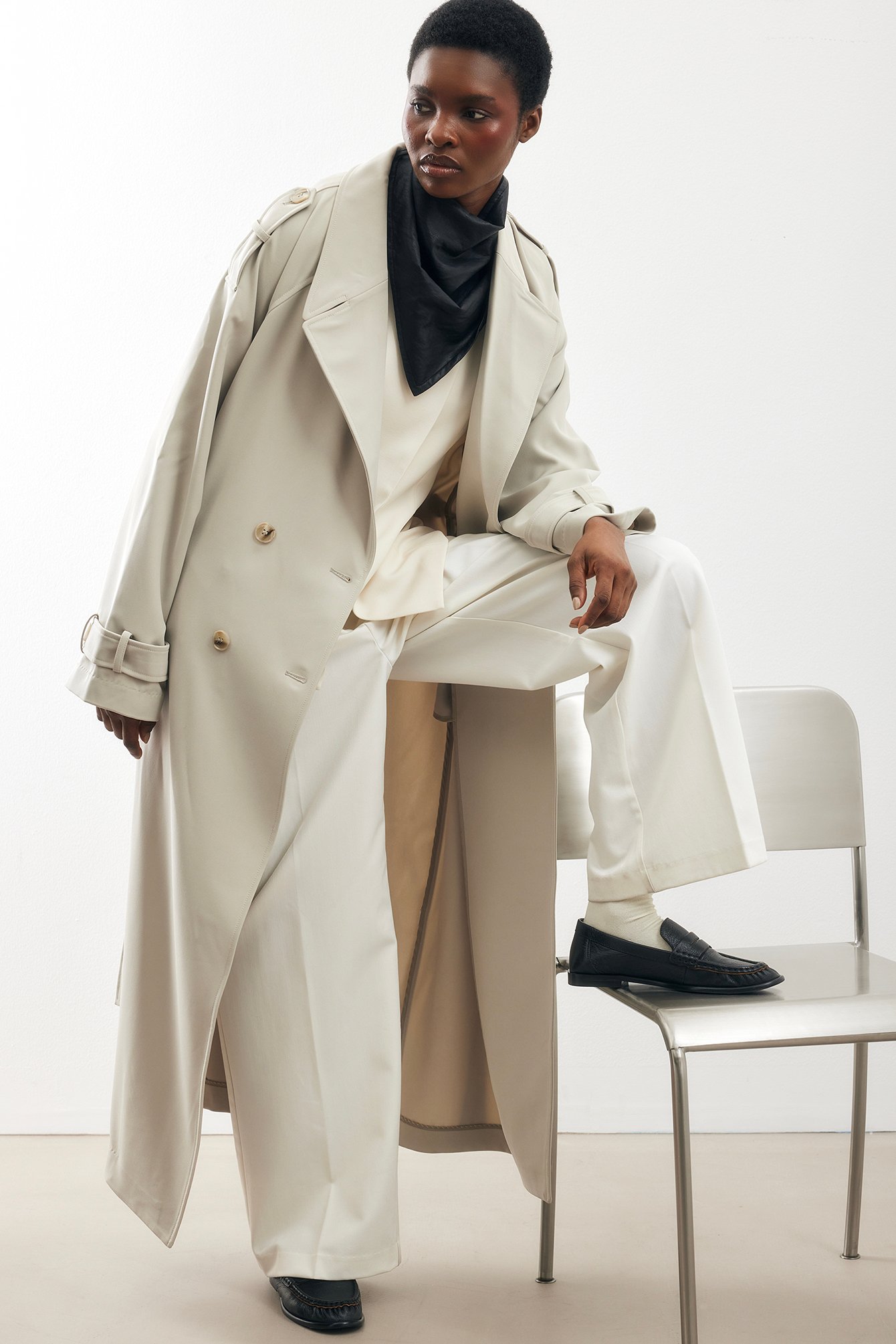 Oversized Long Trenchcoat Beige | NA-KD