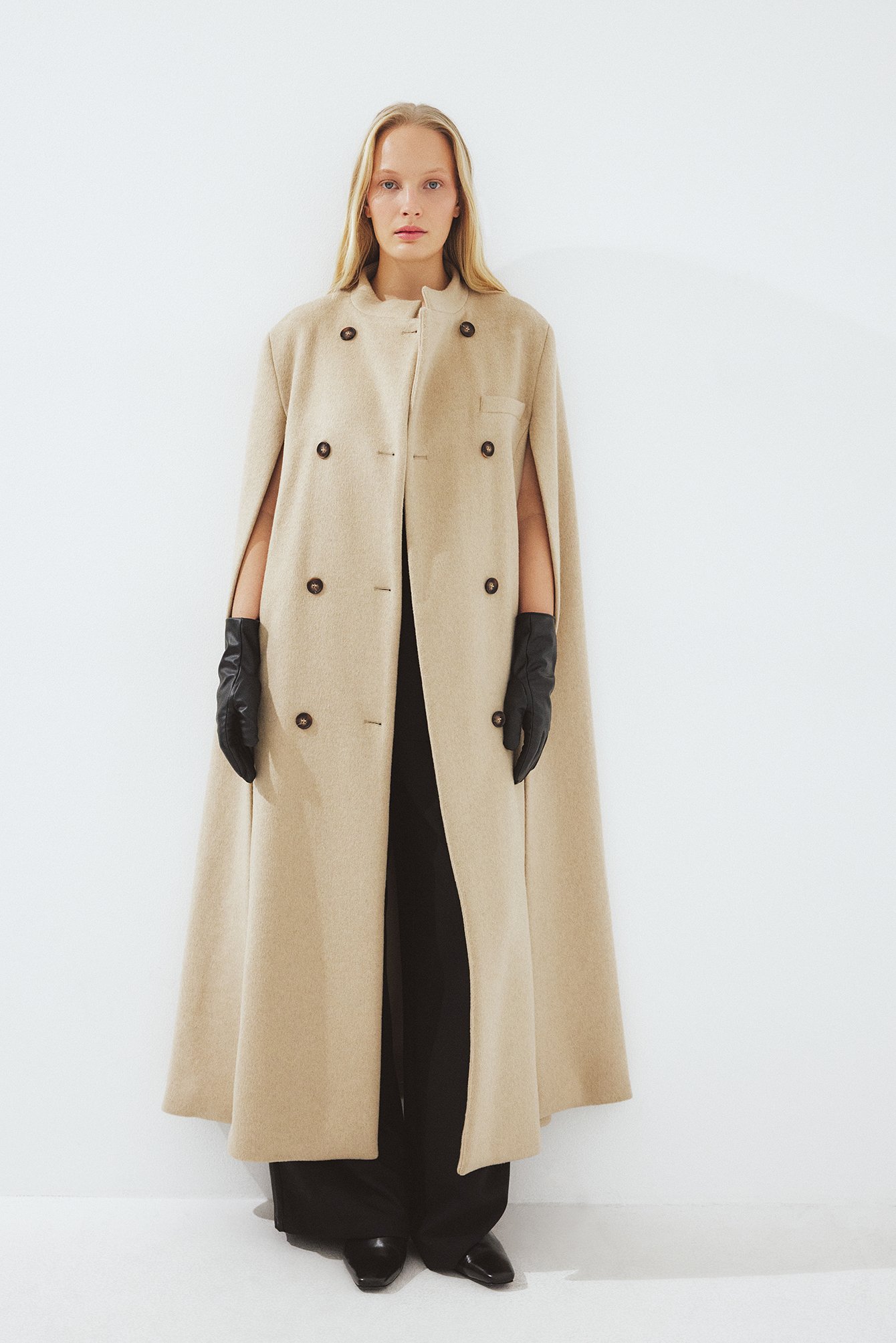 Handpicked x NA-KD Long Wool Blend Coat - Winter Jackets - Beige - EU 34 - NA-KD / NAKD