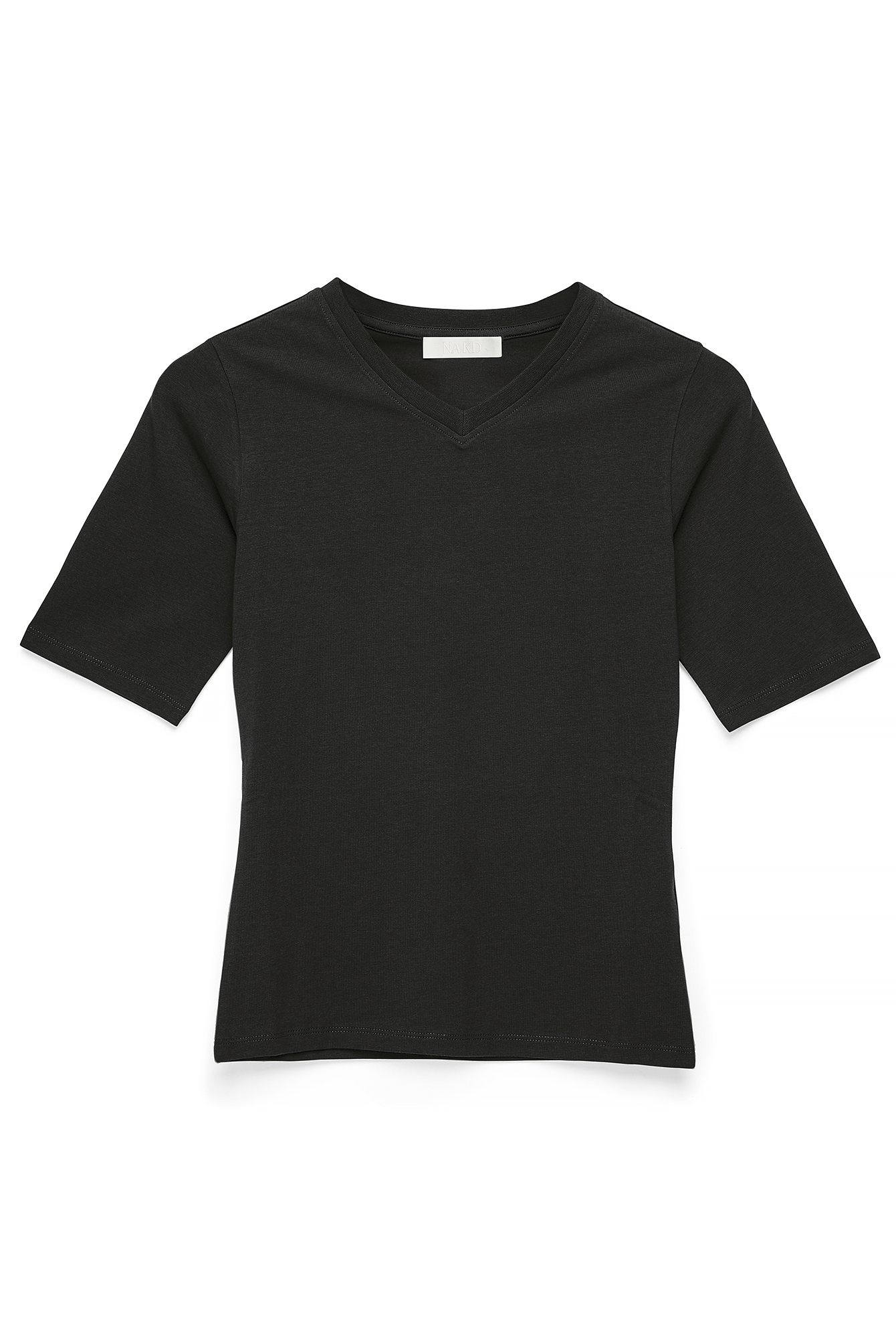 Black V-neck Longer Sleeved T-shirt