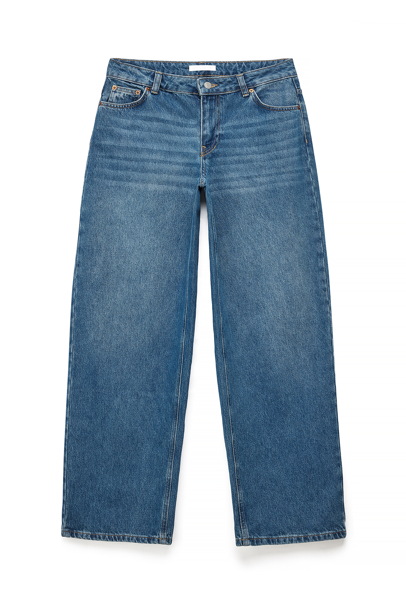 Low Waist Wide Leg Jeans Blue | NA-KD