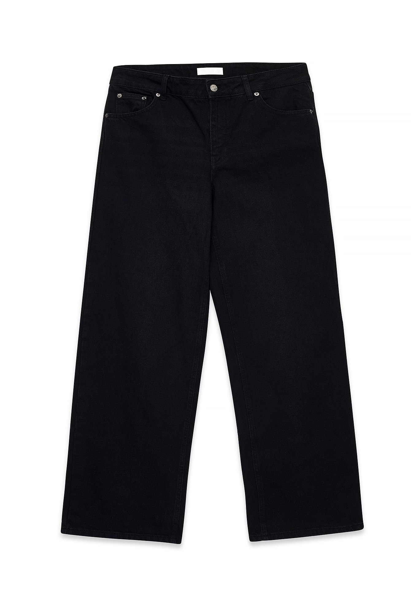 Wide High Waist Jeans Black | NA-KD