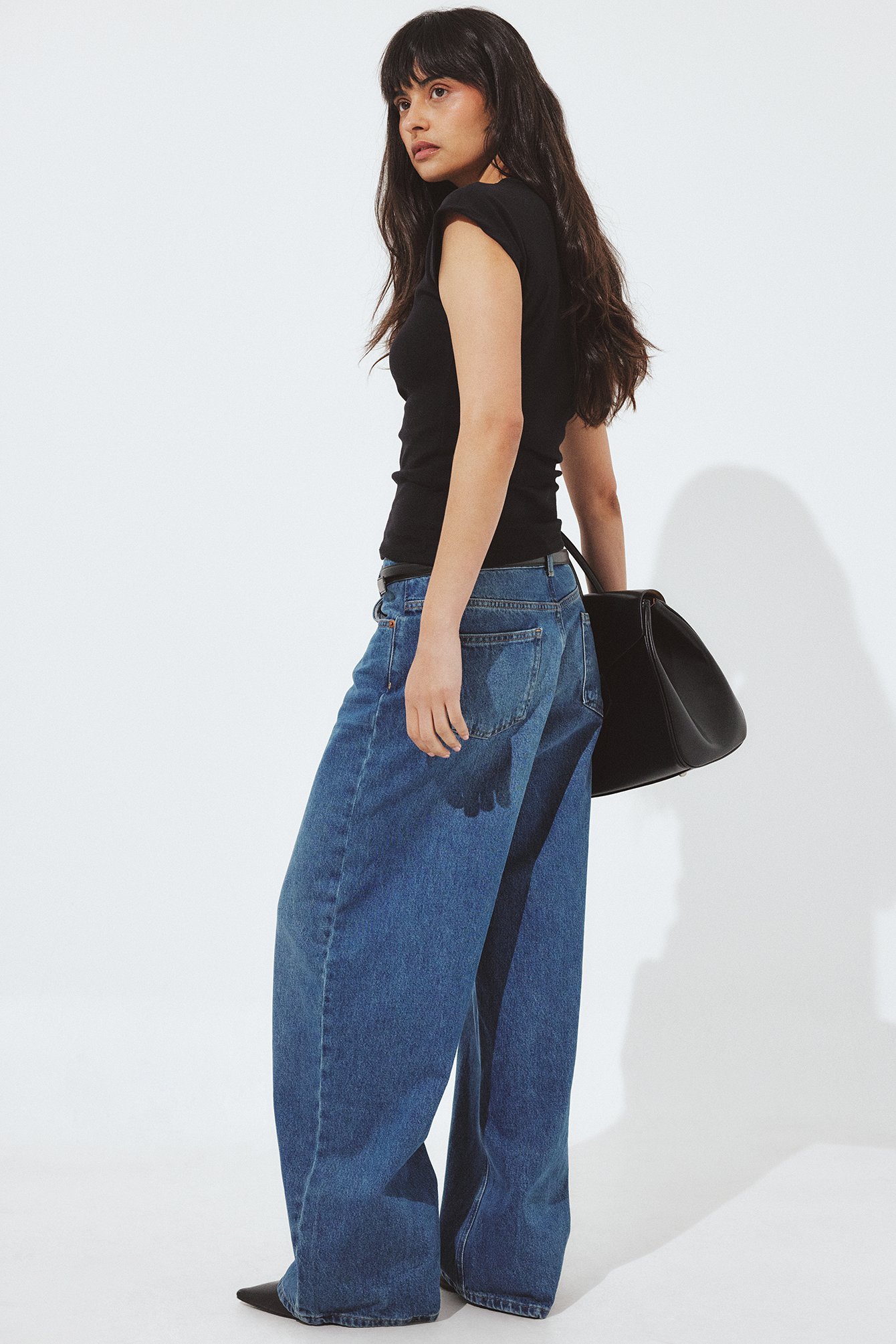 NA-KD Losse lange jeans met lage taille - Low Waist Jeans - Blauw - EU 32 - NA-KD / NAKD