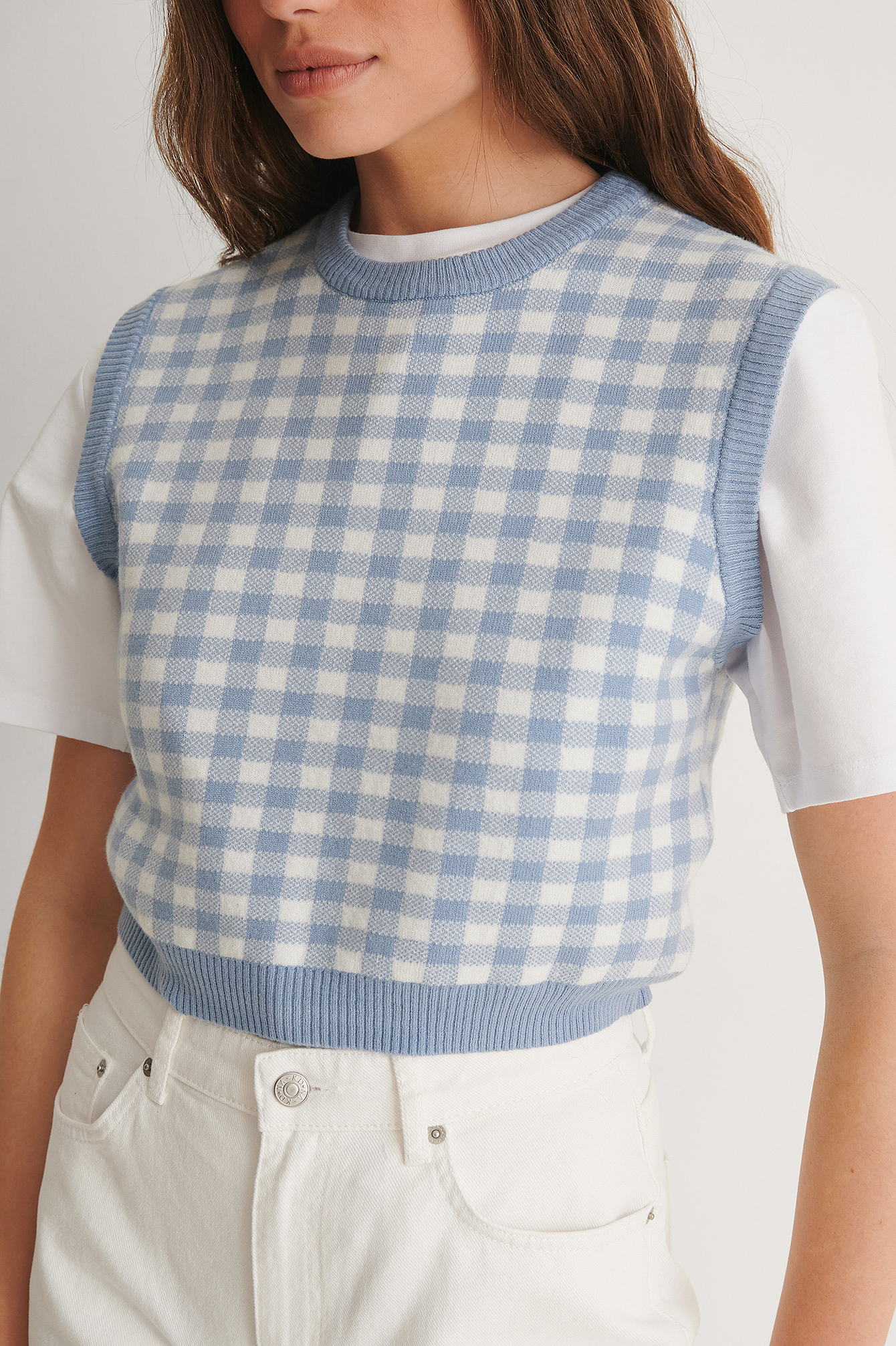 checked vest