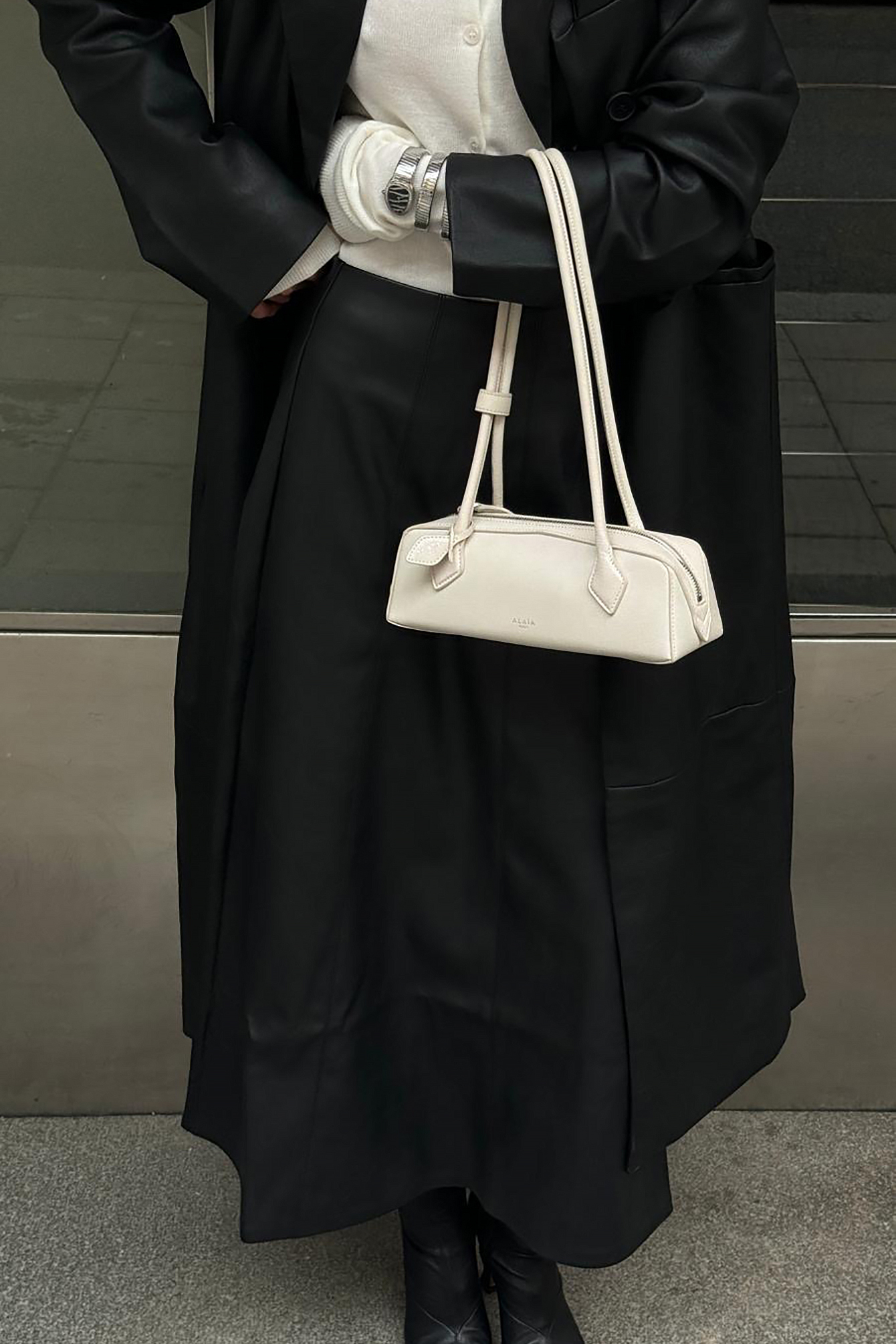 Cool PU leather skirt   KF70416