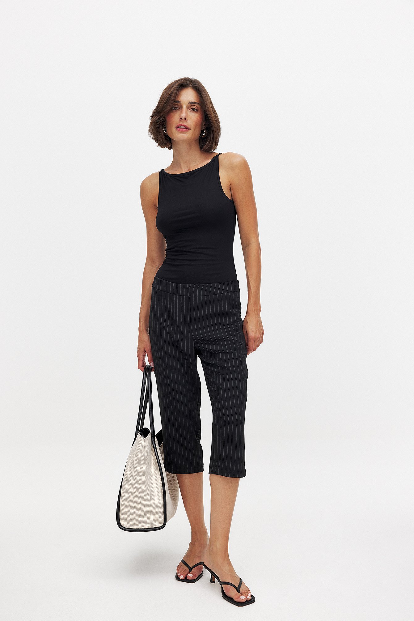 Low Waist Capri Pants Stripe NA-KD