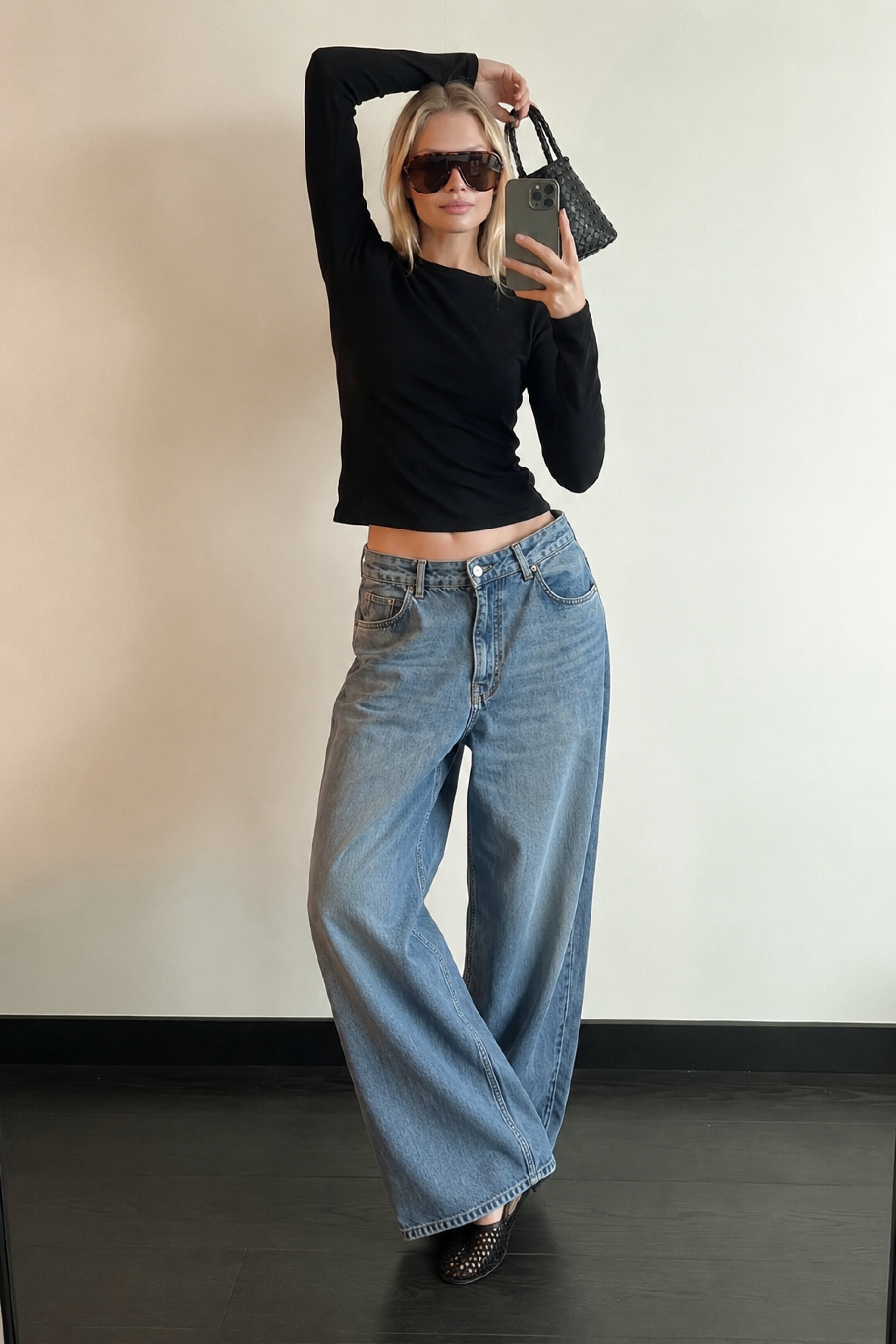 Lage Taille Baggy Zachte Jeans - Low Waist Jeans - Blauw - EU 34 - NA-KD / NAKD