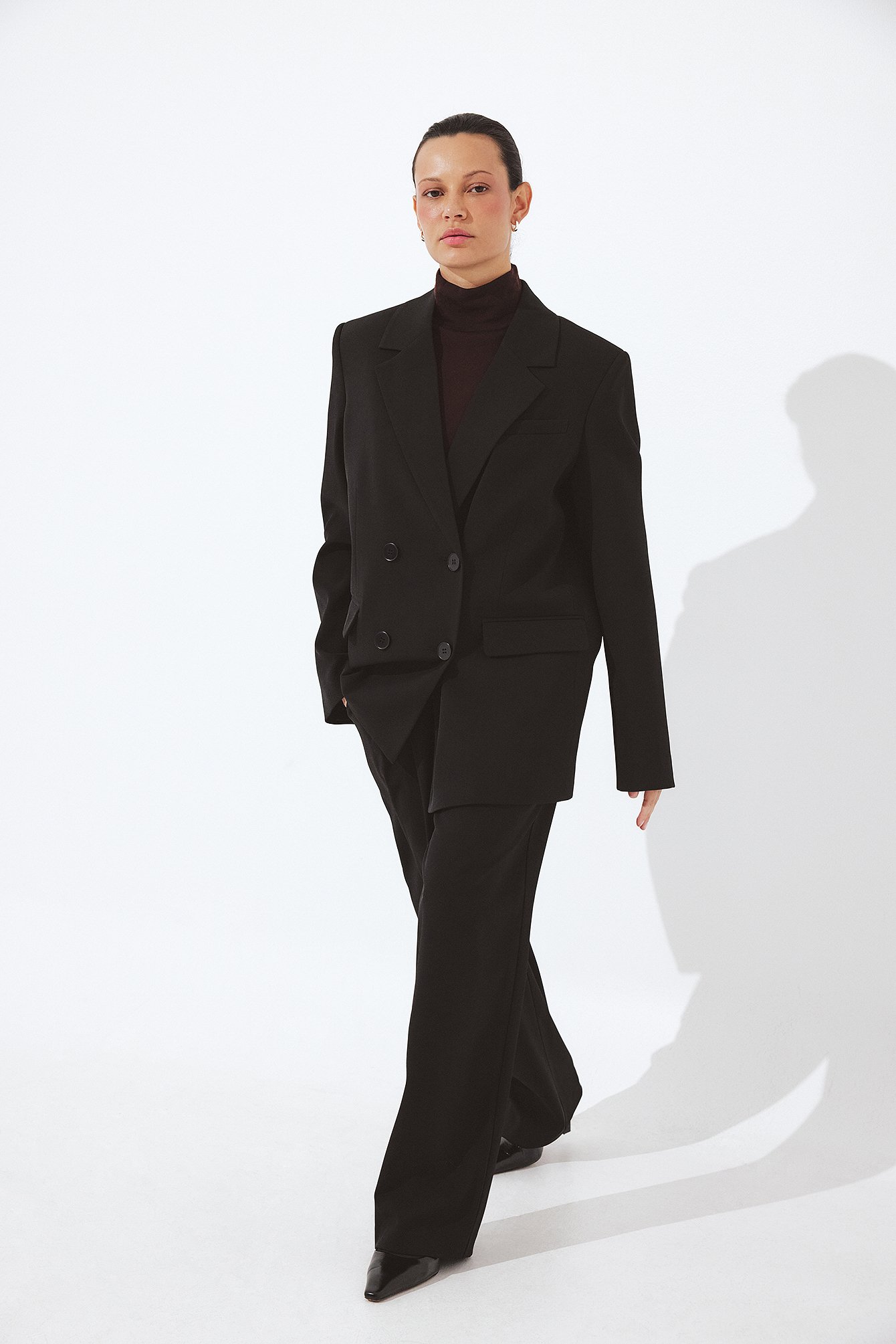 NA-KD Kostuumbroek met lage taille - Low waist broek - Zwart - EU 32 - NA-KD / NAKD