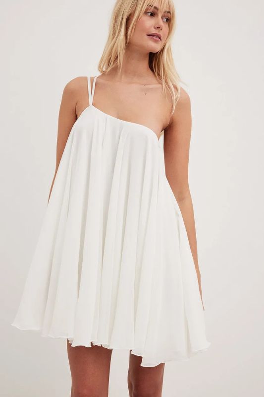 a line cocktail dress Ruched Short A-line Satin Dress by Poly USA 9248 XL / Champagne
