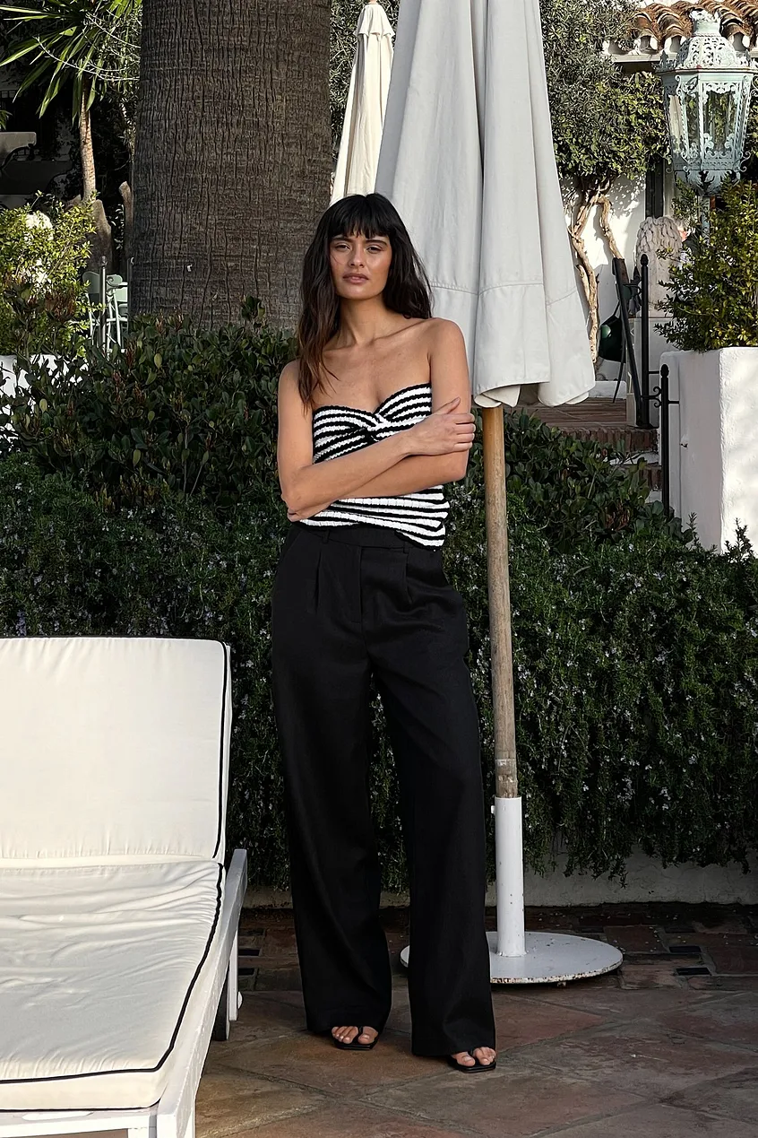 Linen-blend Pants - Black - Ladies | H&M US