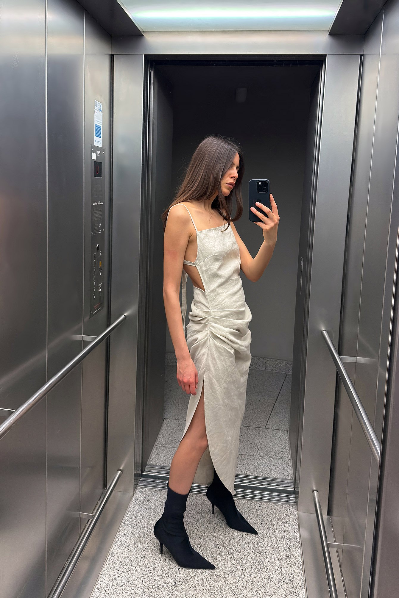 Robe Mi-Longue D'été Pour Femmes Col En V Manches Courtes Boutons Sexy