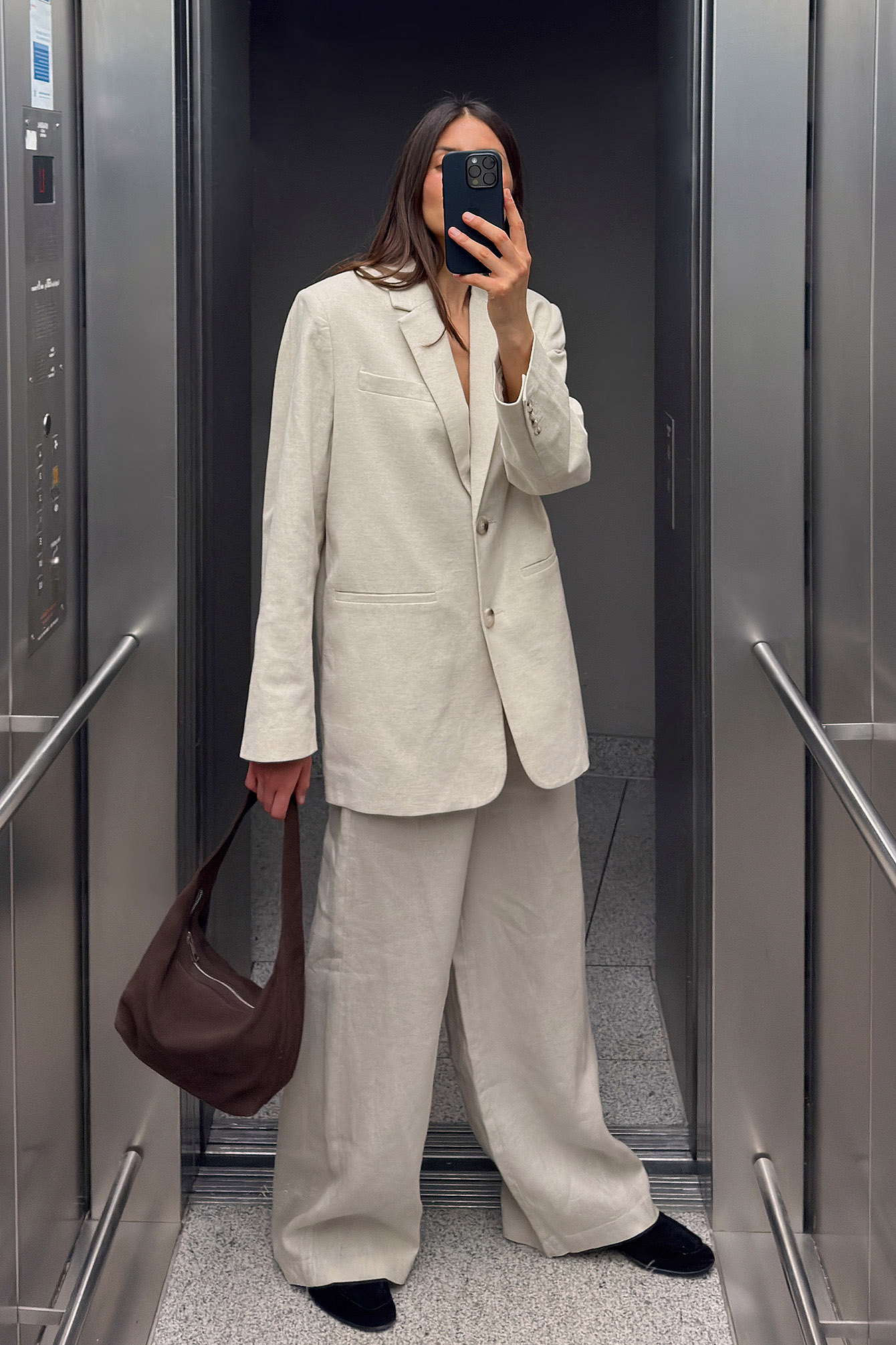 Oversized canvas blazer