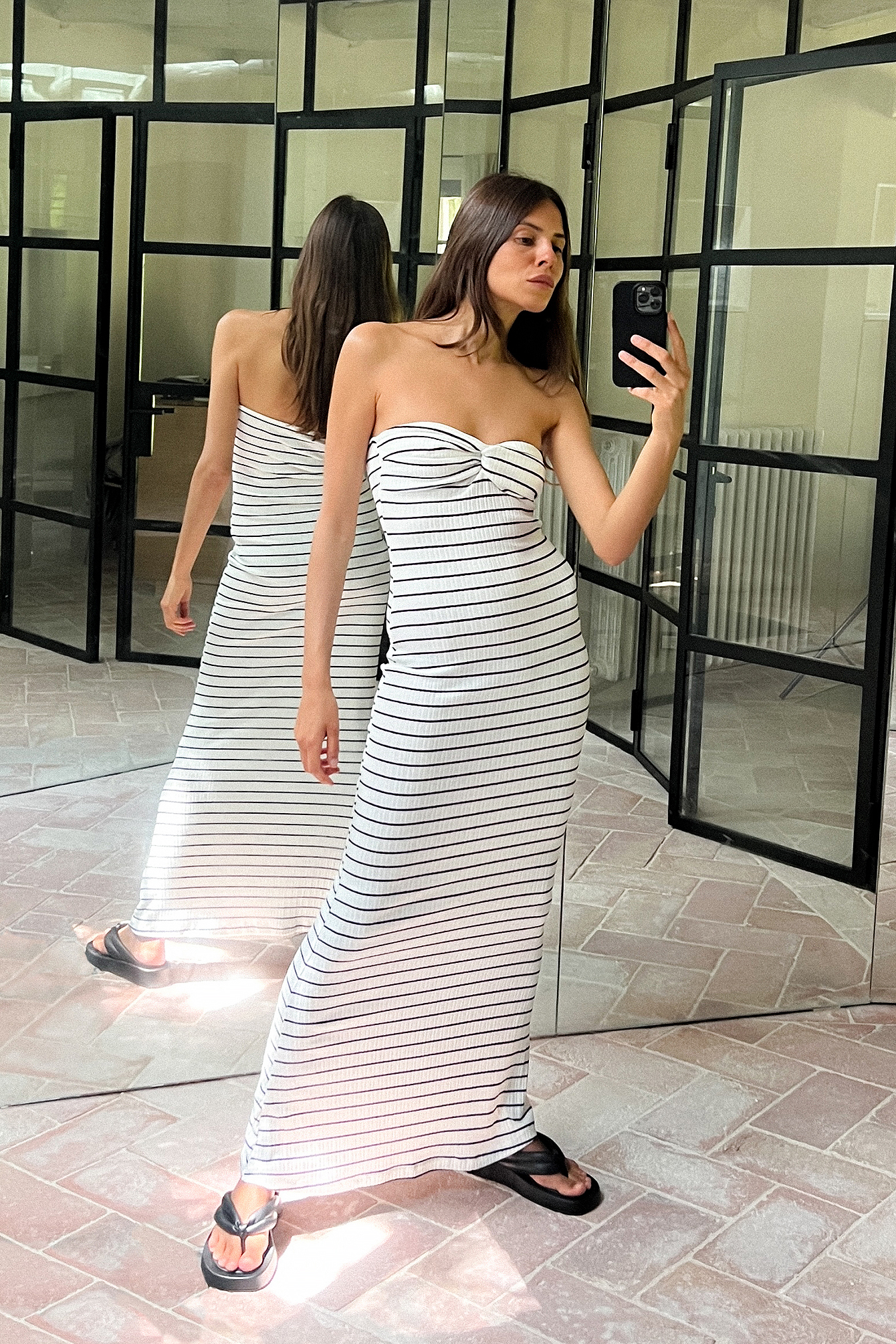 Front Twist Maxi Tube Dress - Striped Dresses - Stripe - XXL Front Twist Maxi Tube Dress - Striped Dresses - Stripe - XXL