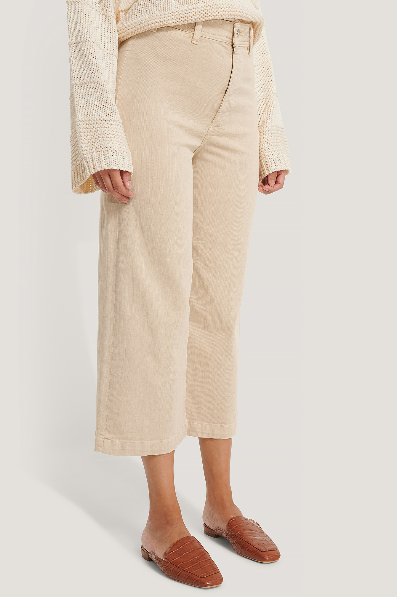 Carlota Jeans Beige | na-kd.com