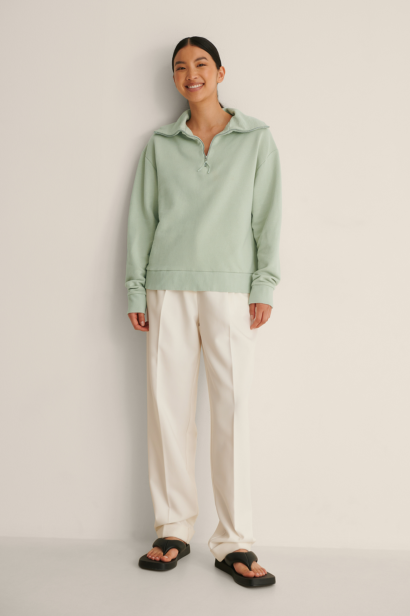 Celia Sweatshirt Green | na-kd.com