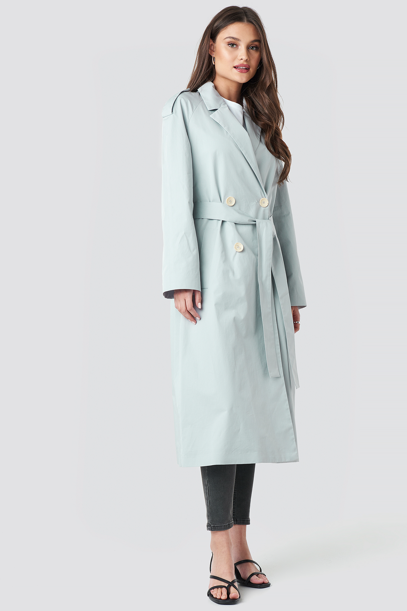 Forty Trench Coat Light Blue