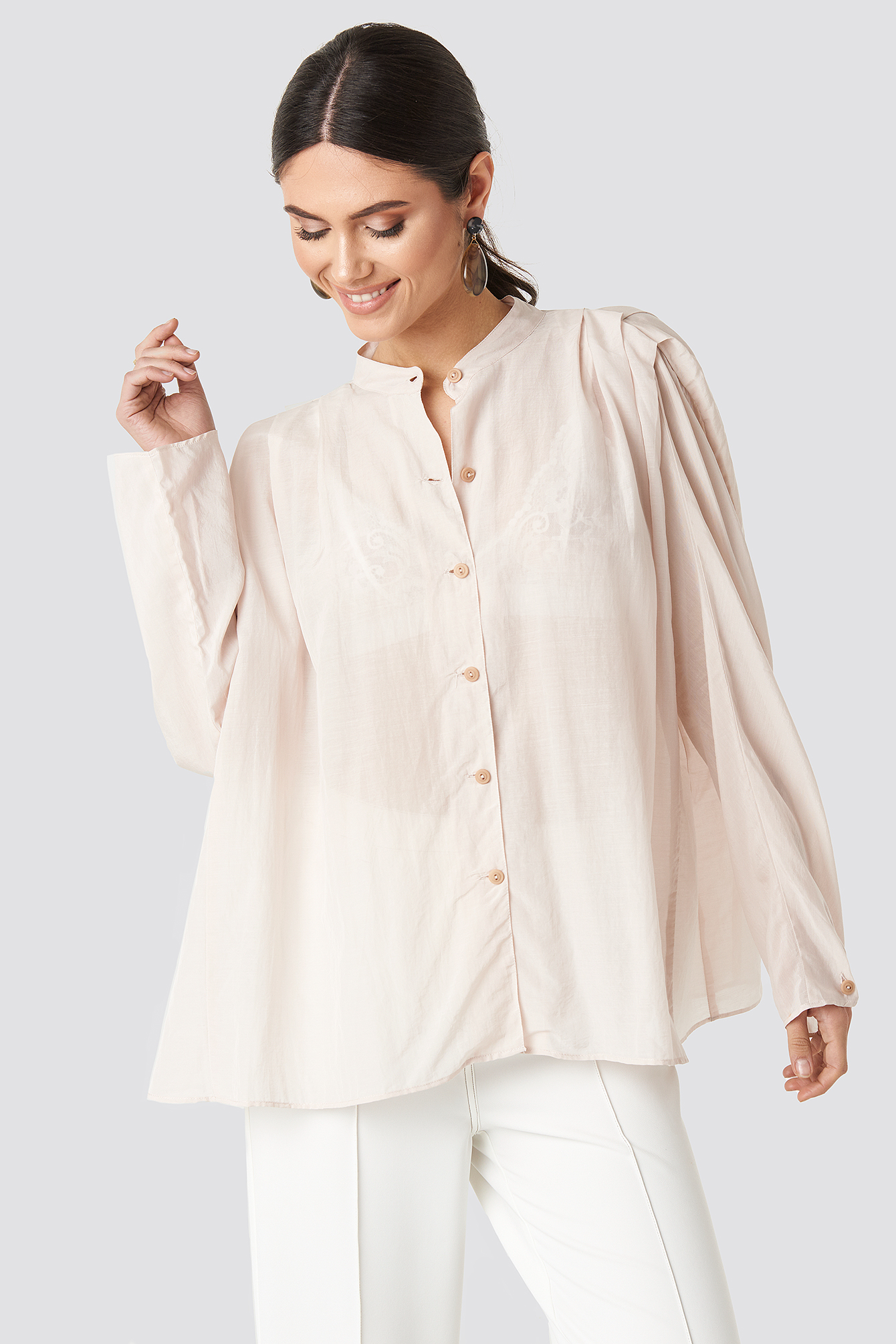 Mode Blouses Kanten blouses H&M Divided Kanten blouse nude elegant 