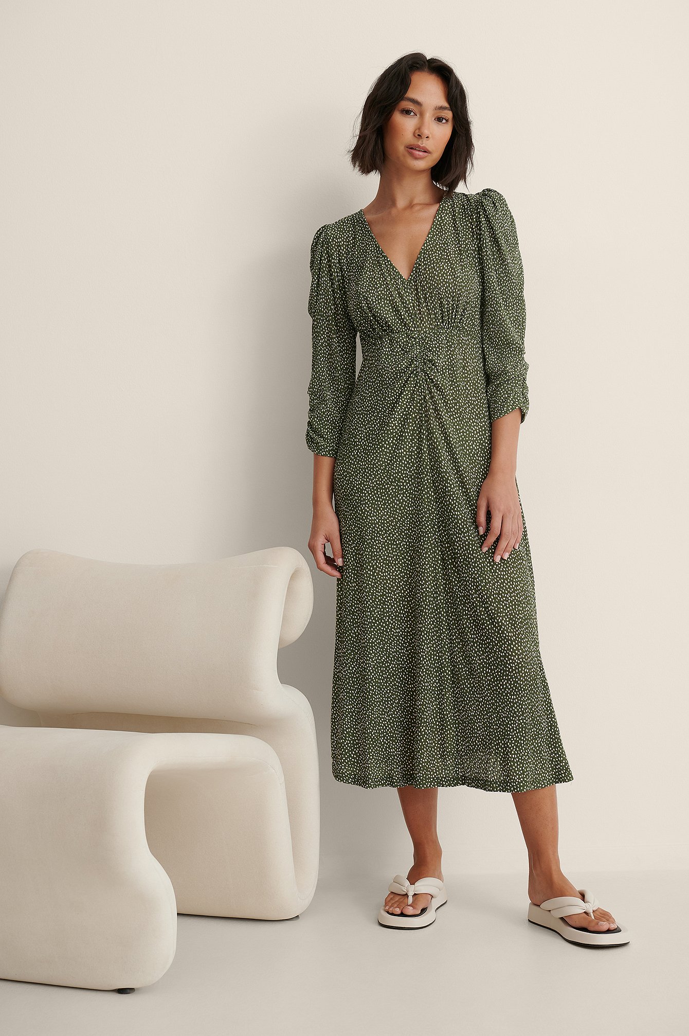 Mango Pomelo Maxi Dress Green ModeSens