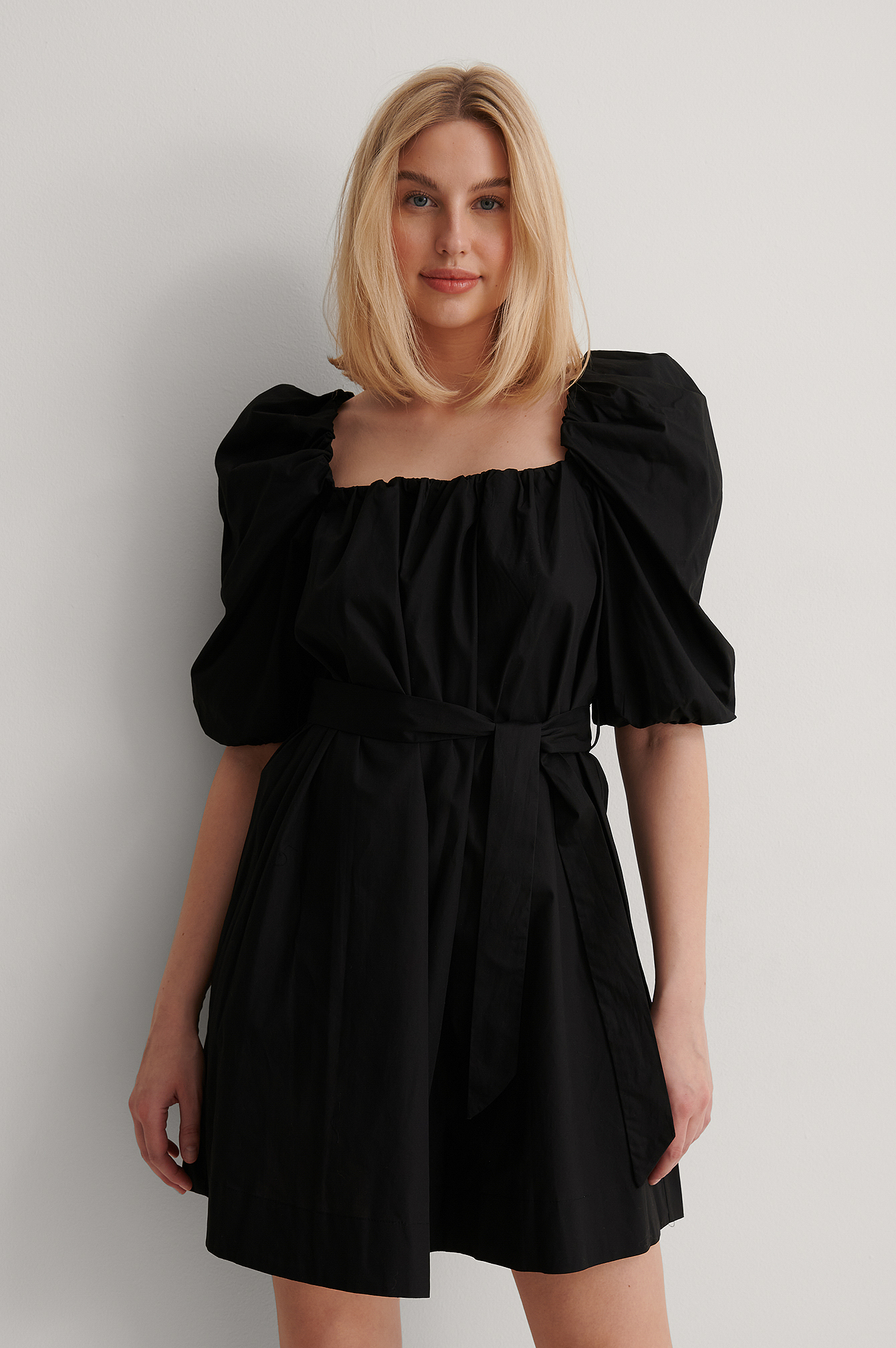 Temple Linen A-Line Dress - Black