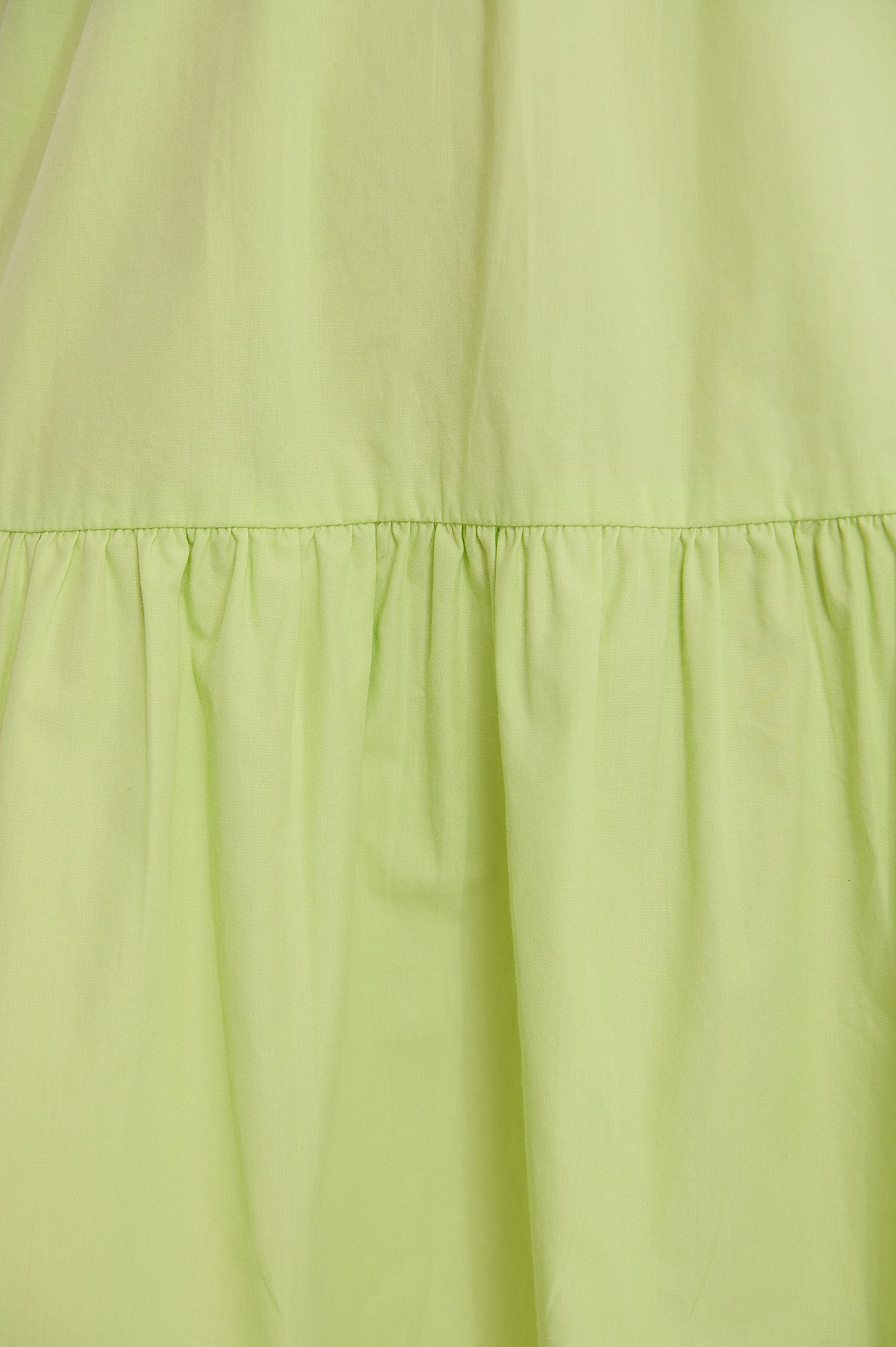 Green Flounce Shoulder Mini Dress