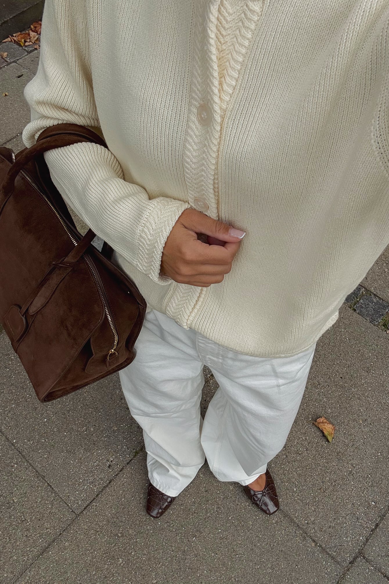 Knitted Round Neck Cardigan Offwhite | NA-KD