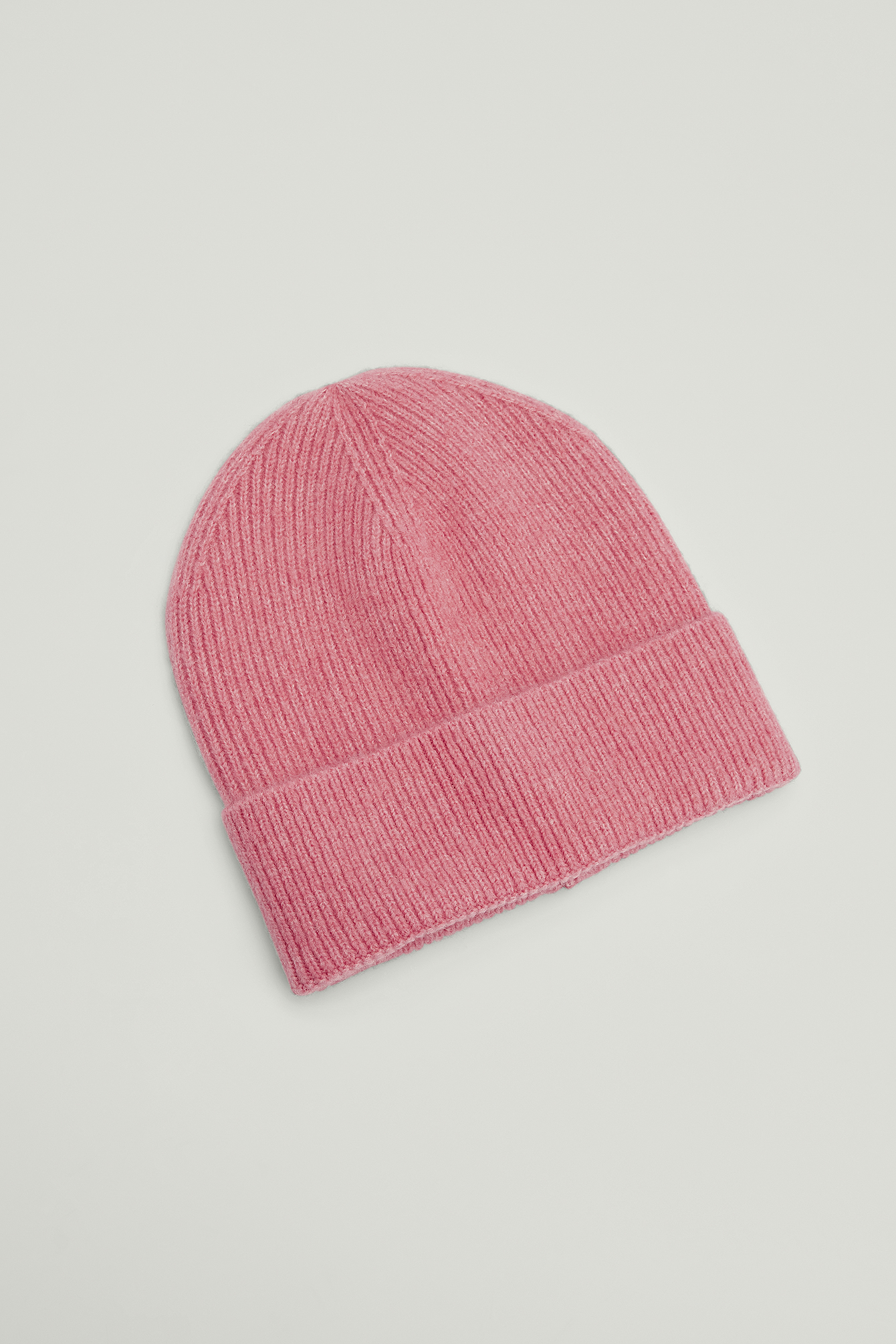 Wool Blend Knitted Beanie Pink | na-kd.com