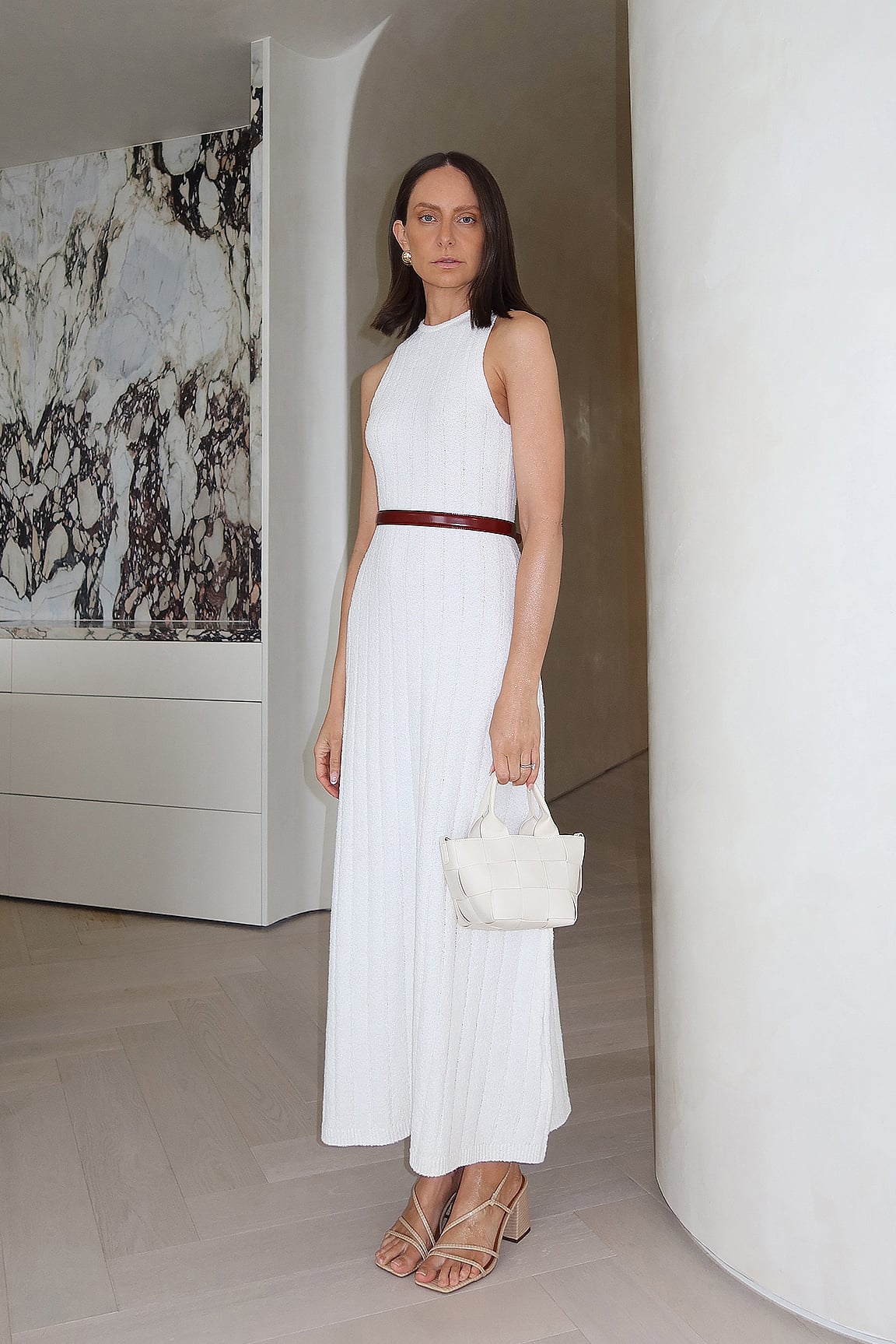Wide Ribbed Knitted Maxi Dress Offwhite | NA-KD Wide Ribbed Knitted Maxi Dress Offwhite | NA-KD