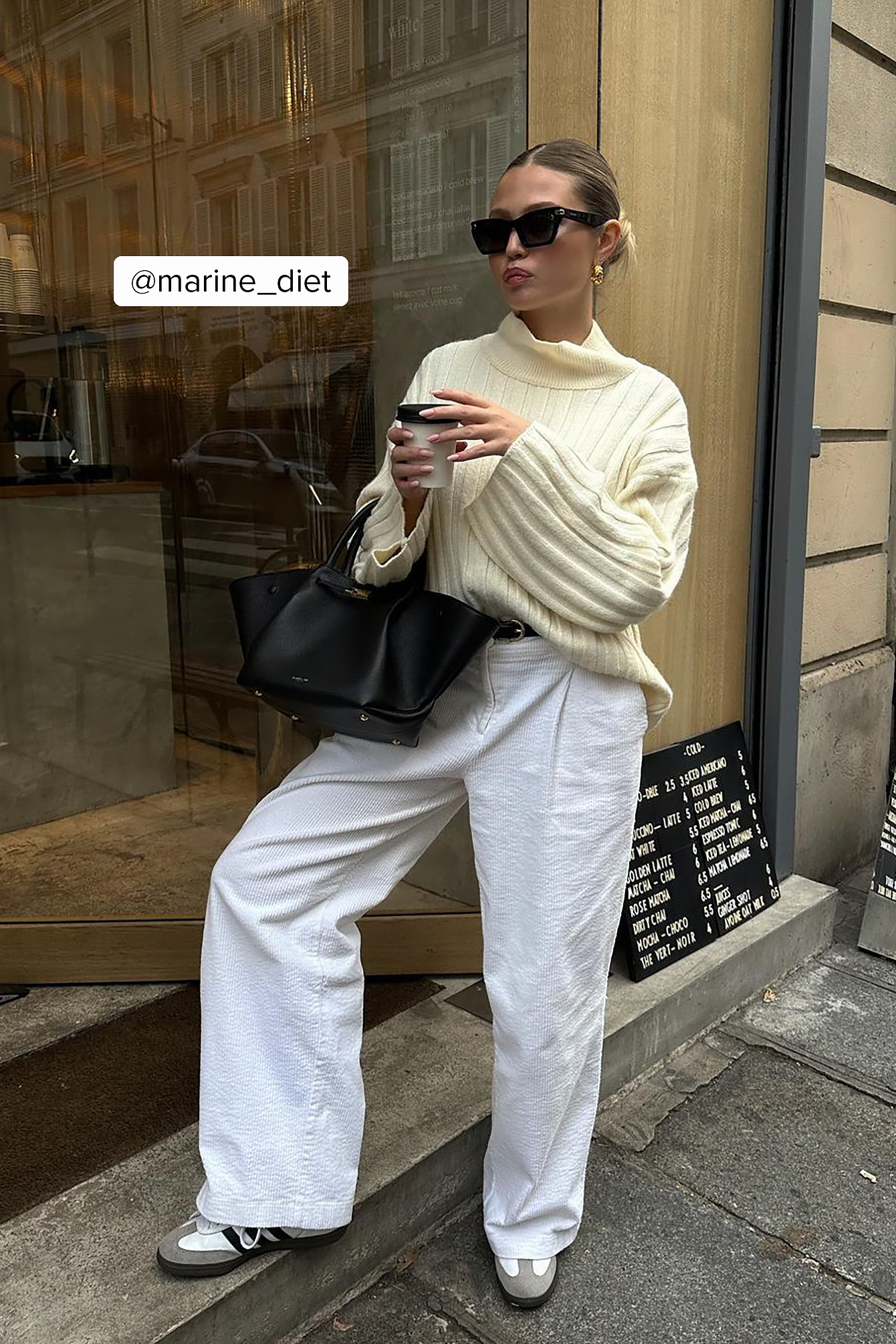 Corduroy low waist trousers